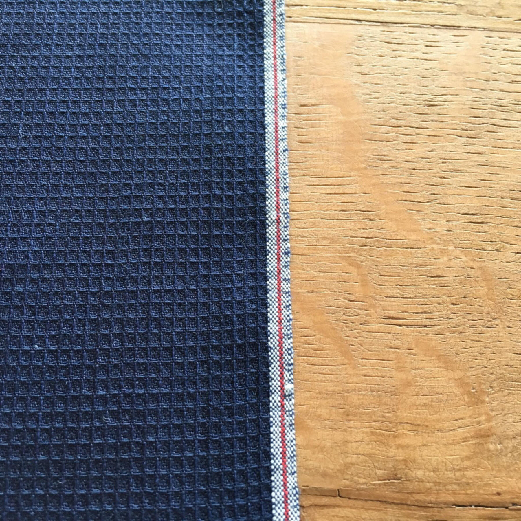 gustin #477 selvedge indigo grid