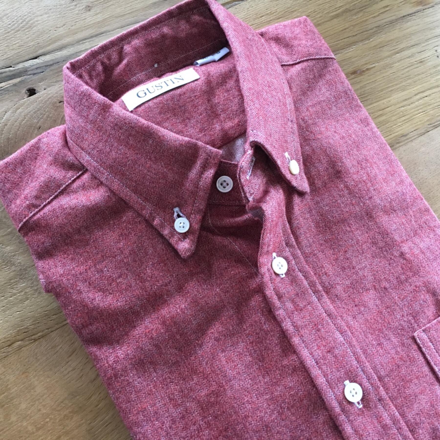 gustin #465 crimson heather herringbone