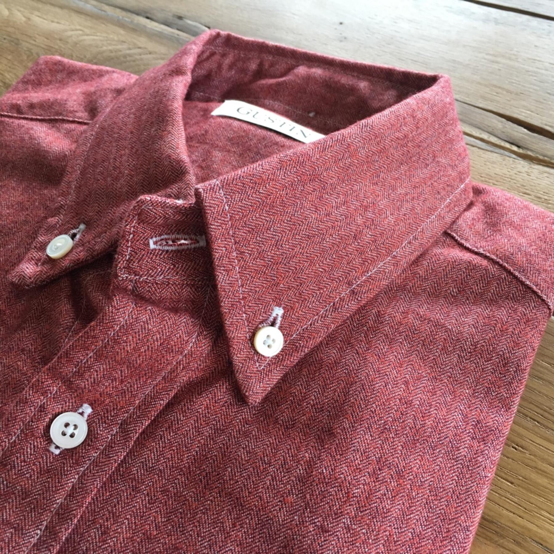 gustin #465 crimson heather herringbone