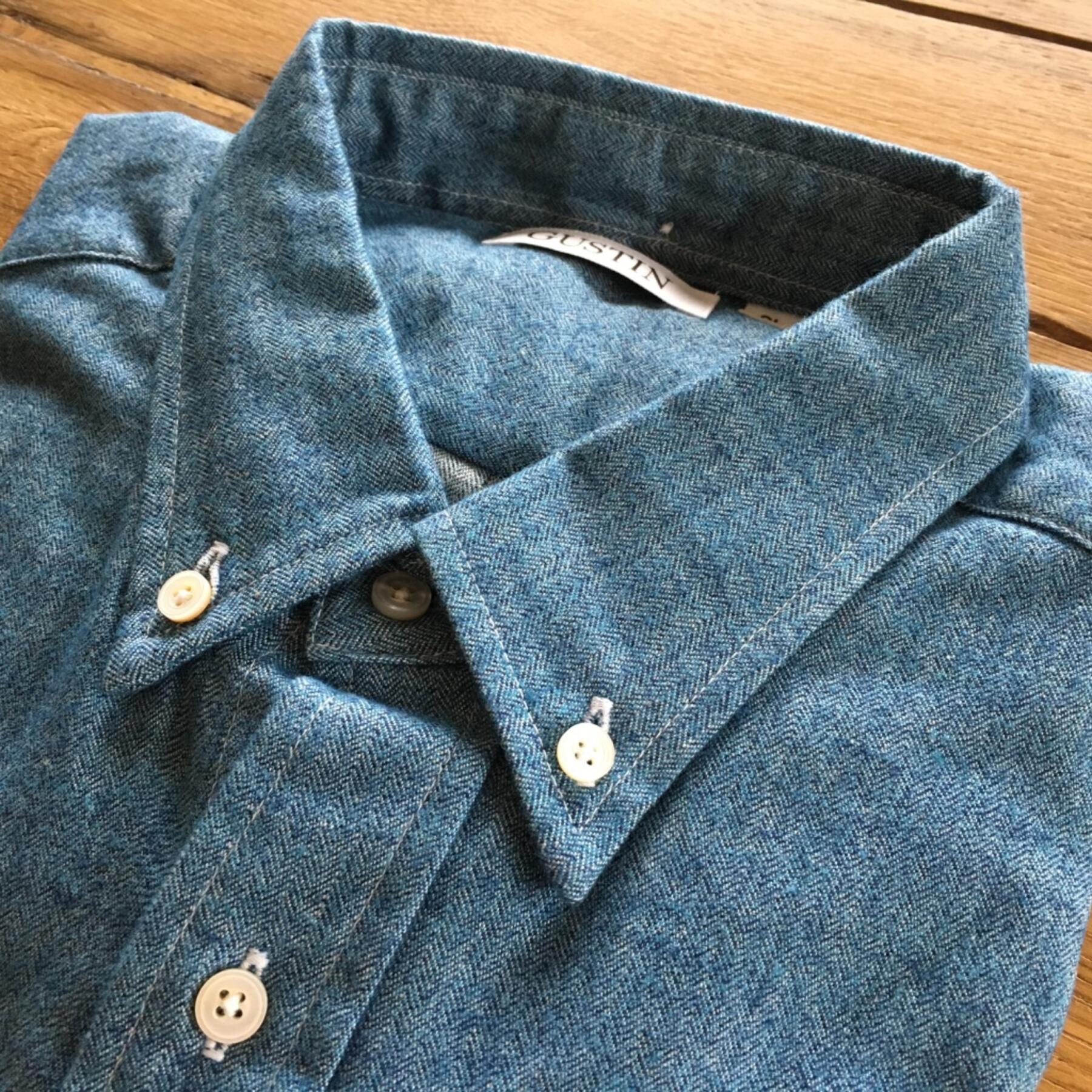gustin #466 sky heather herringbone
