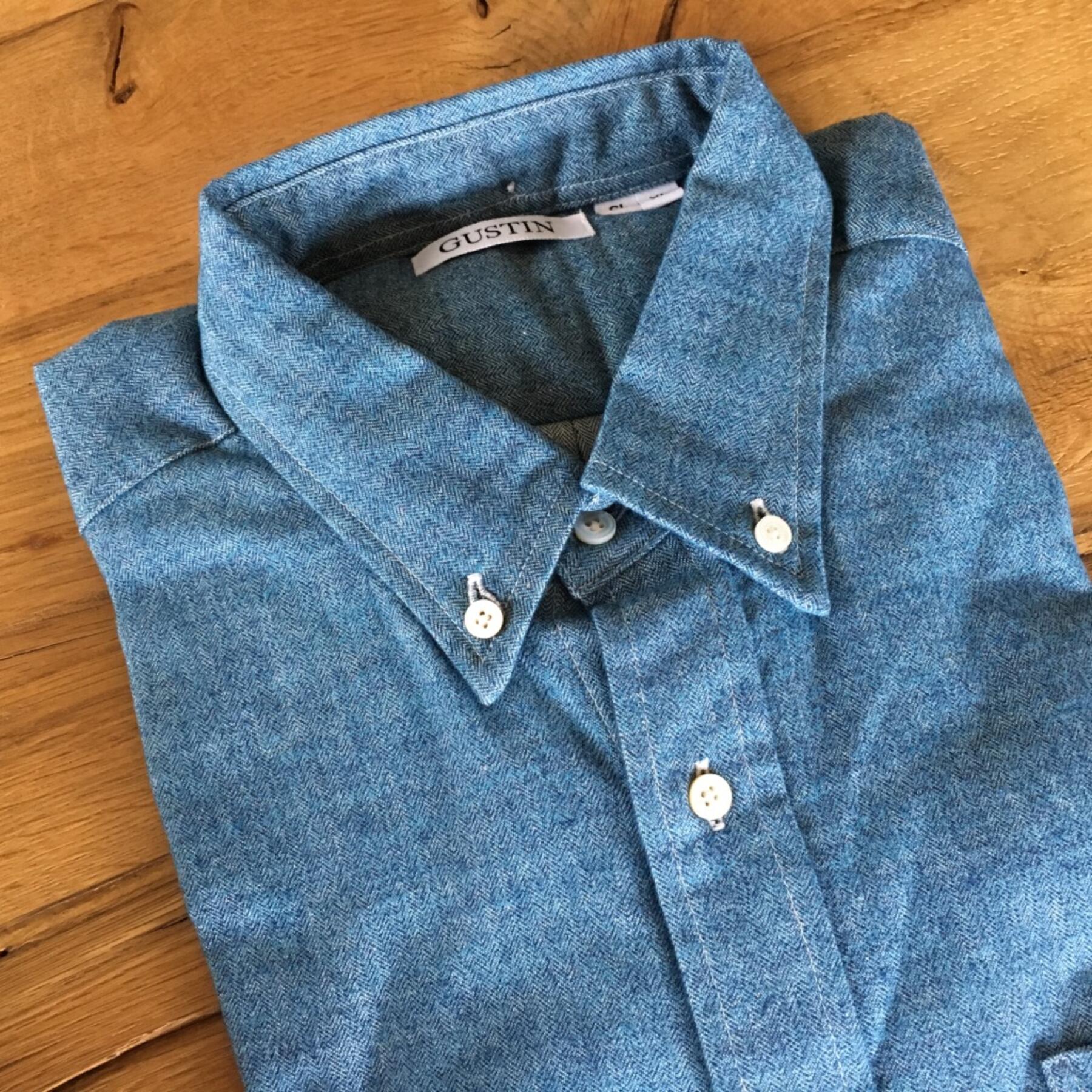 gustin #466 sky heather herringbone