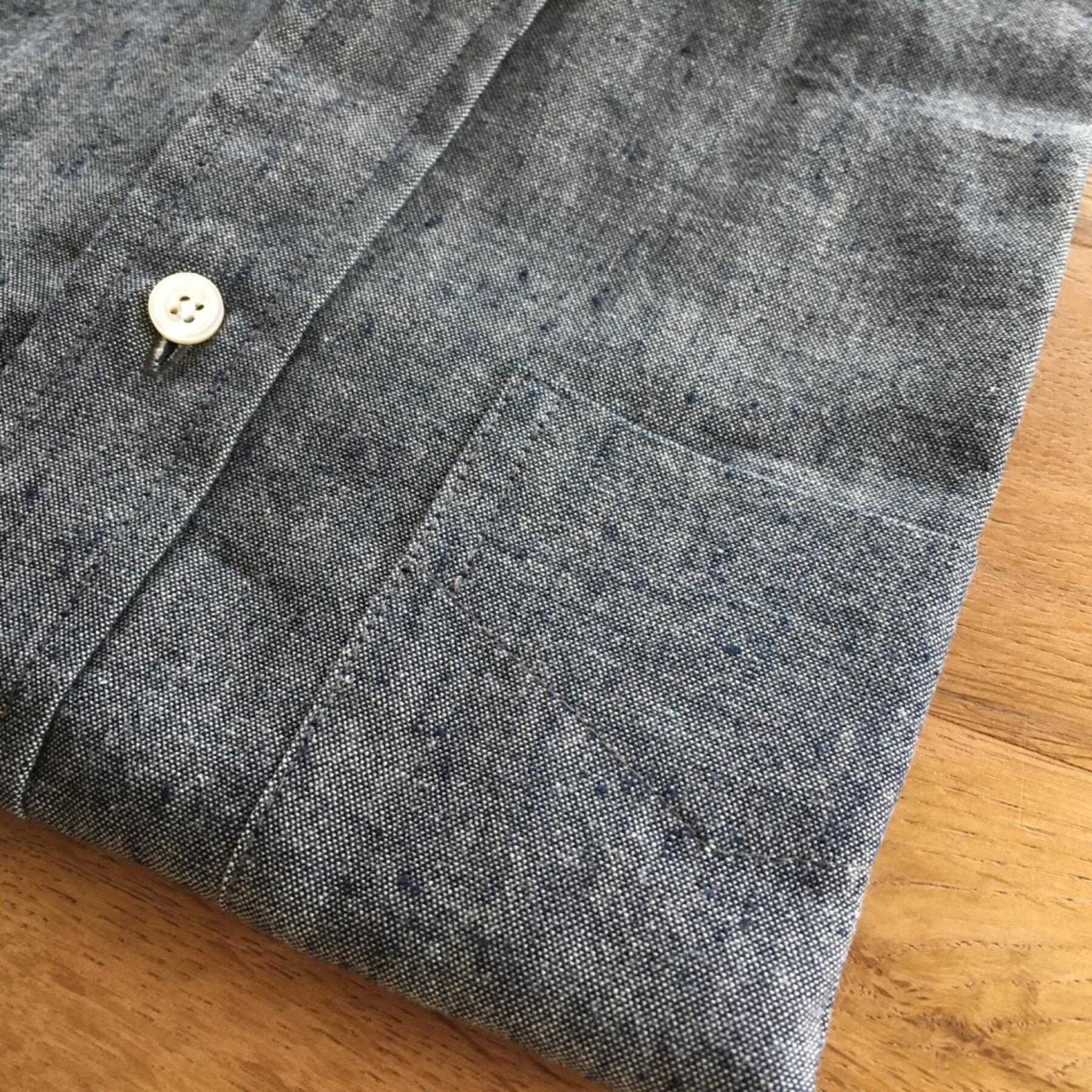 gustin navy slubby-nep chambray