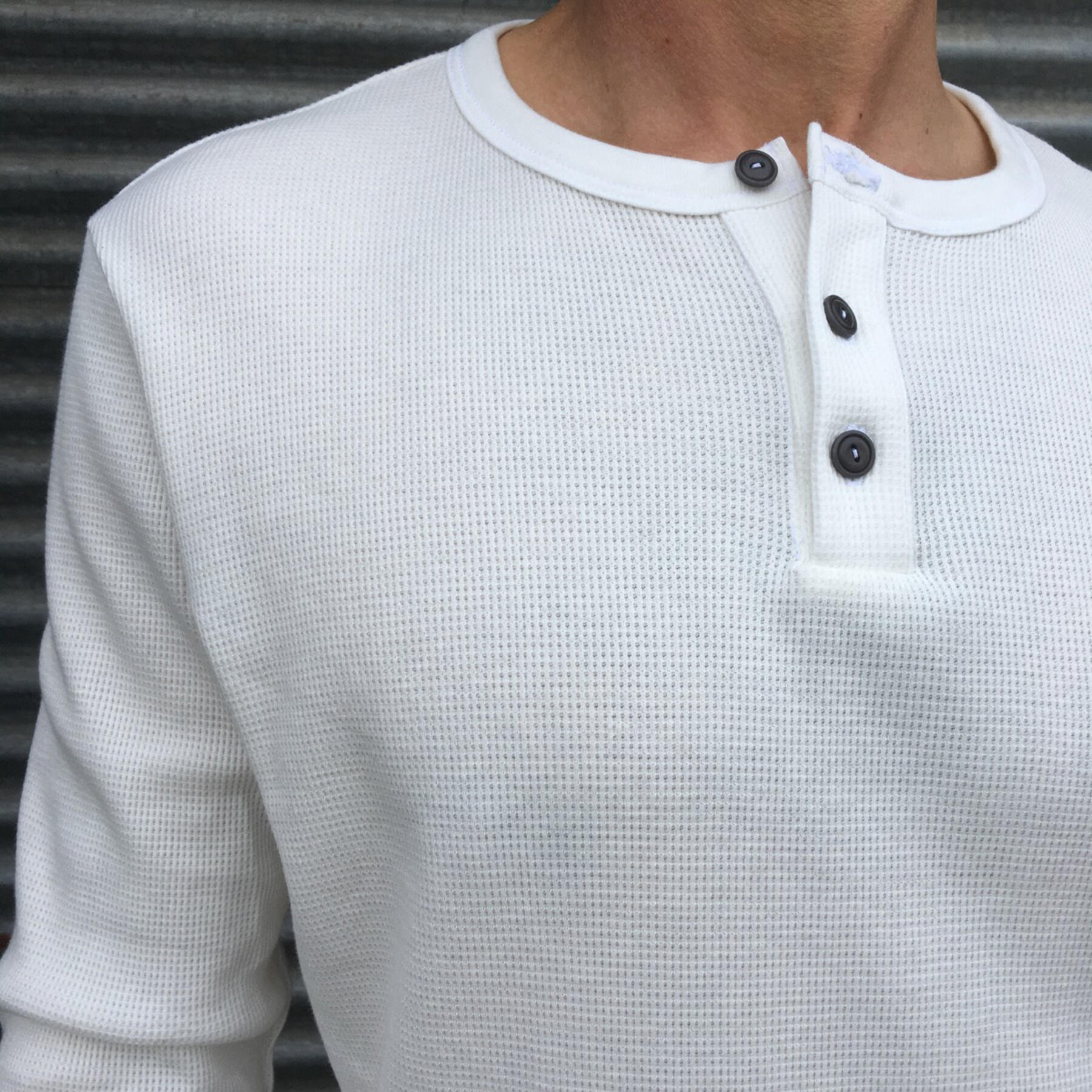 gustin usa waffle henley white