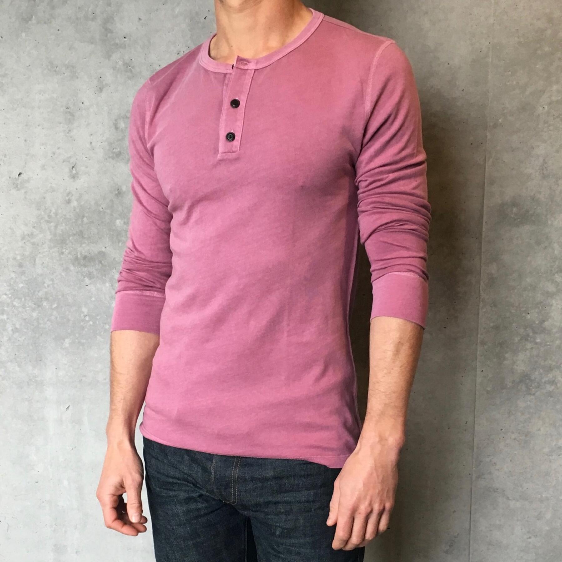 gustin usa pigment dyed henley faded rose