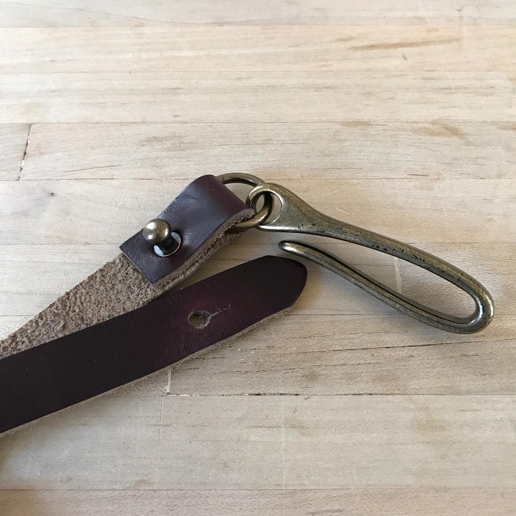gustin fish hook keychain - horween chromexcel #8