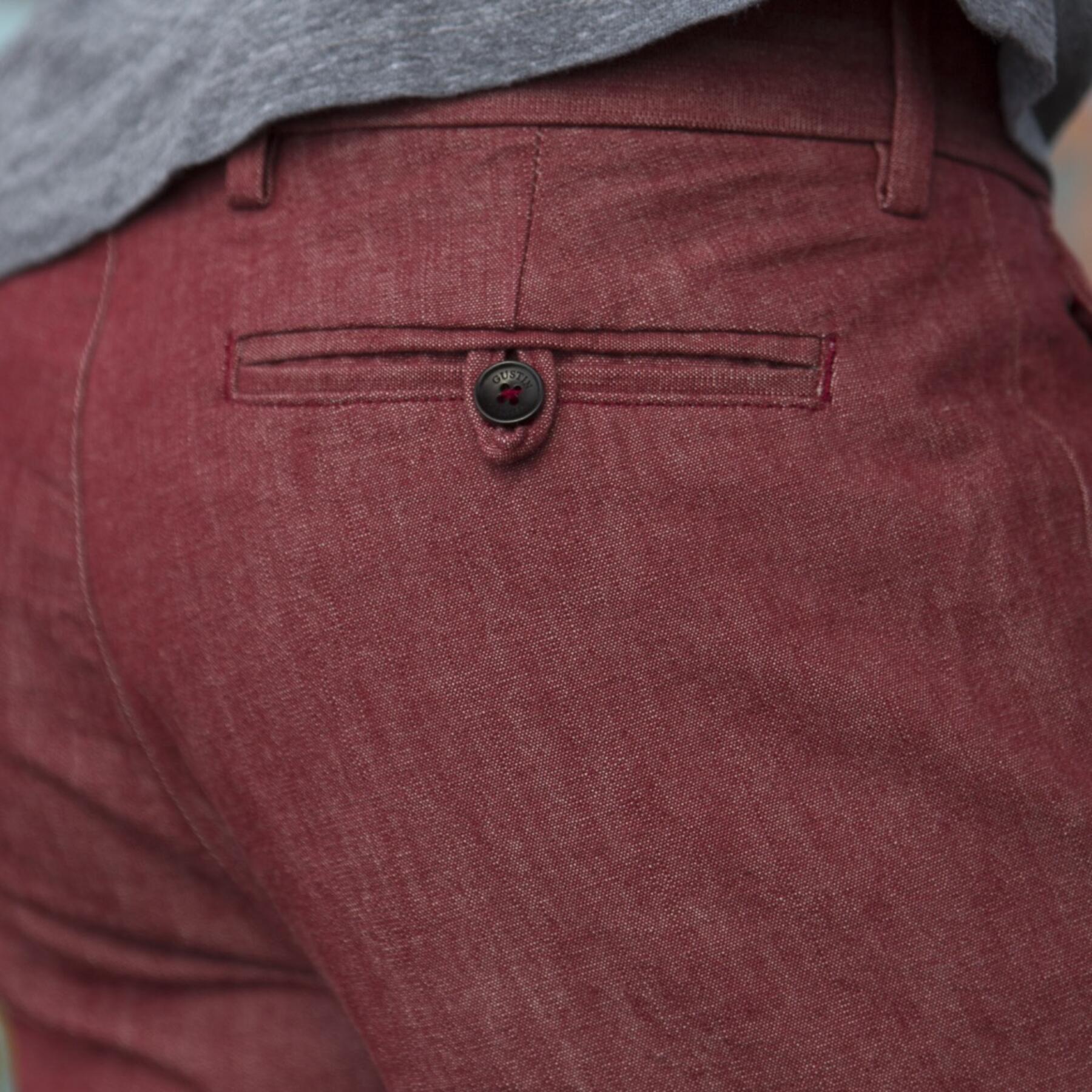 gustin #117 oxblood chambray chino