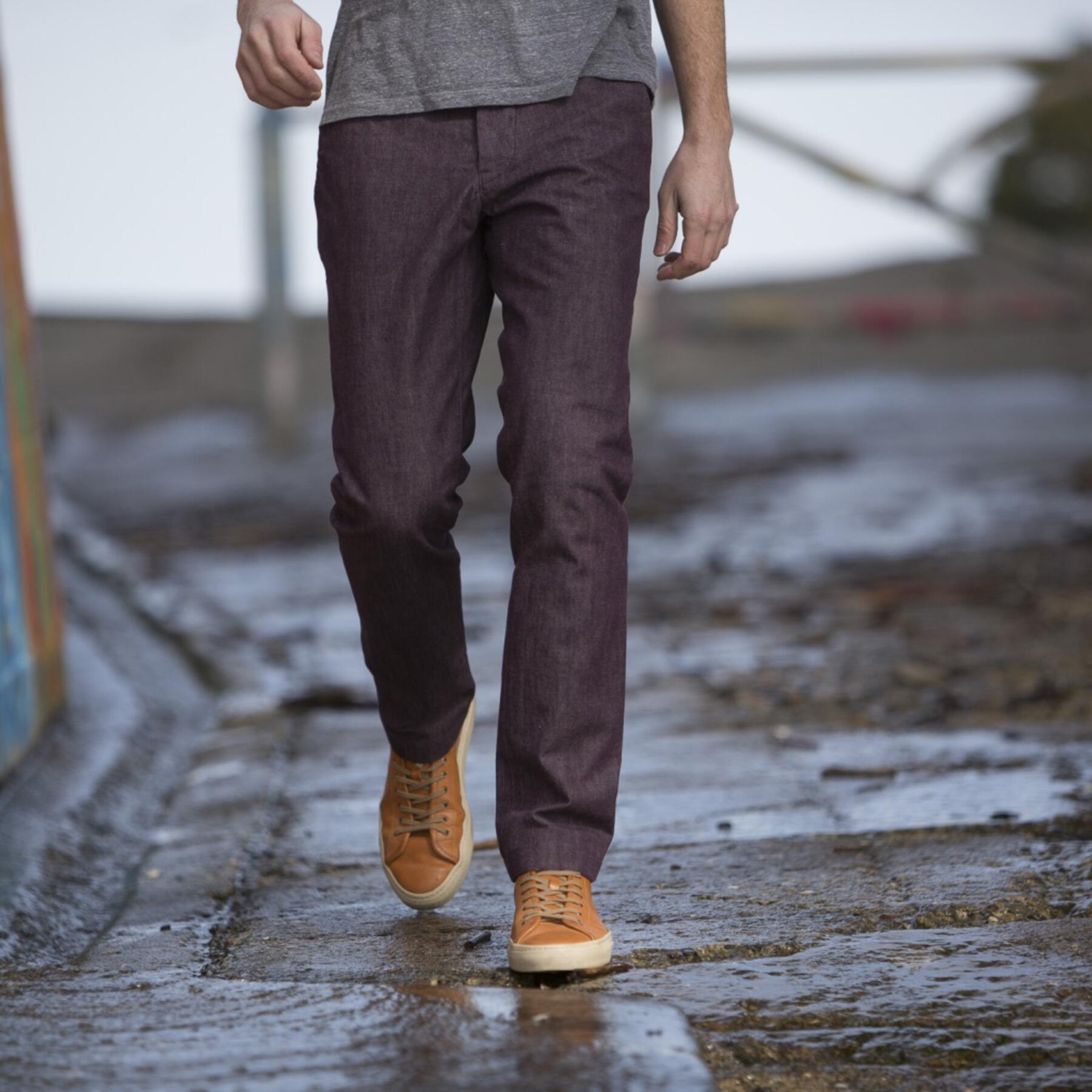 gustin #118 purple chambray chino