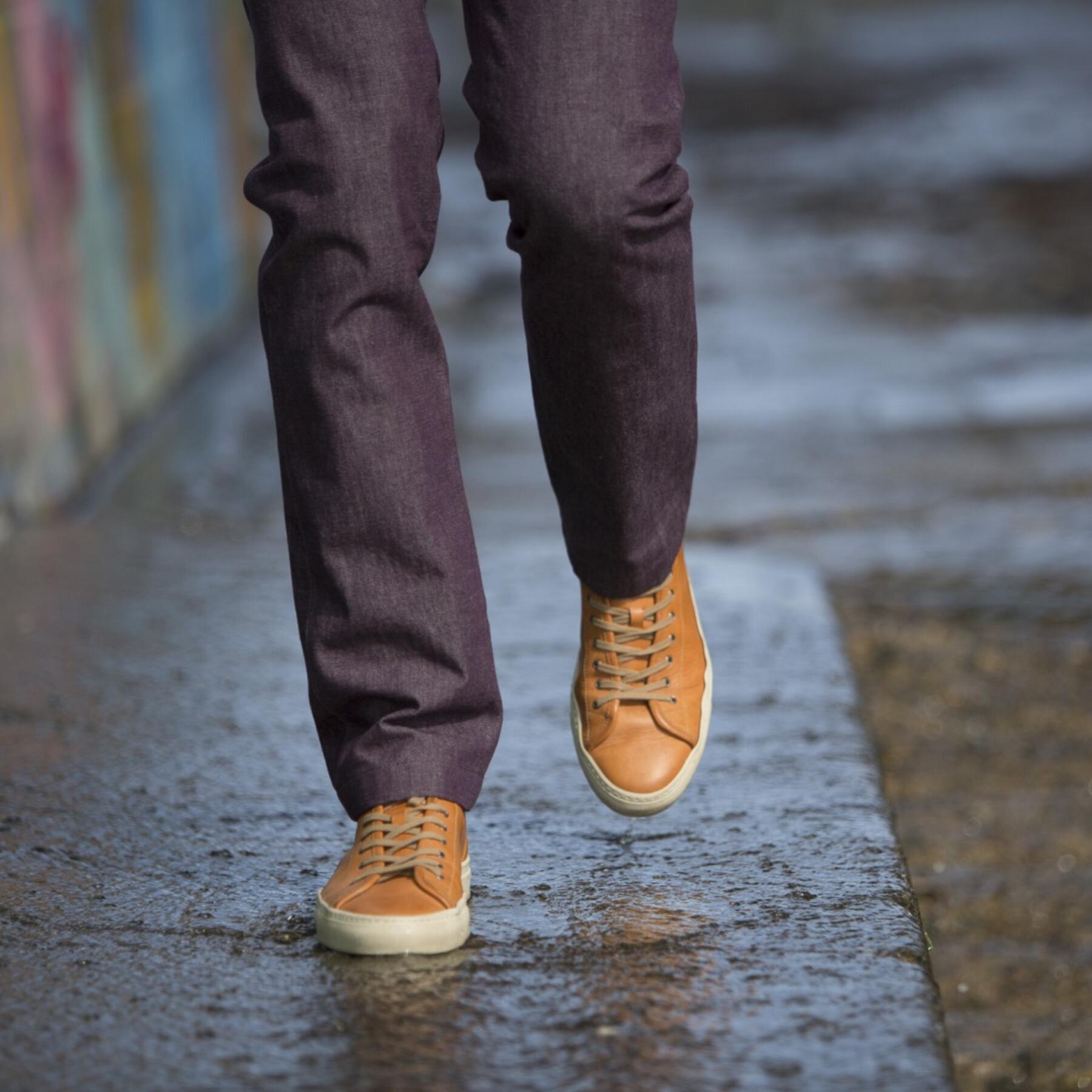 gustin #118 purple chambray chino