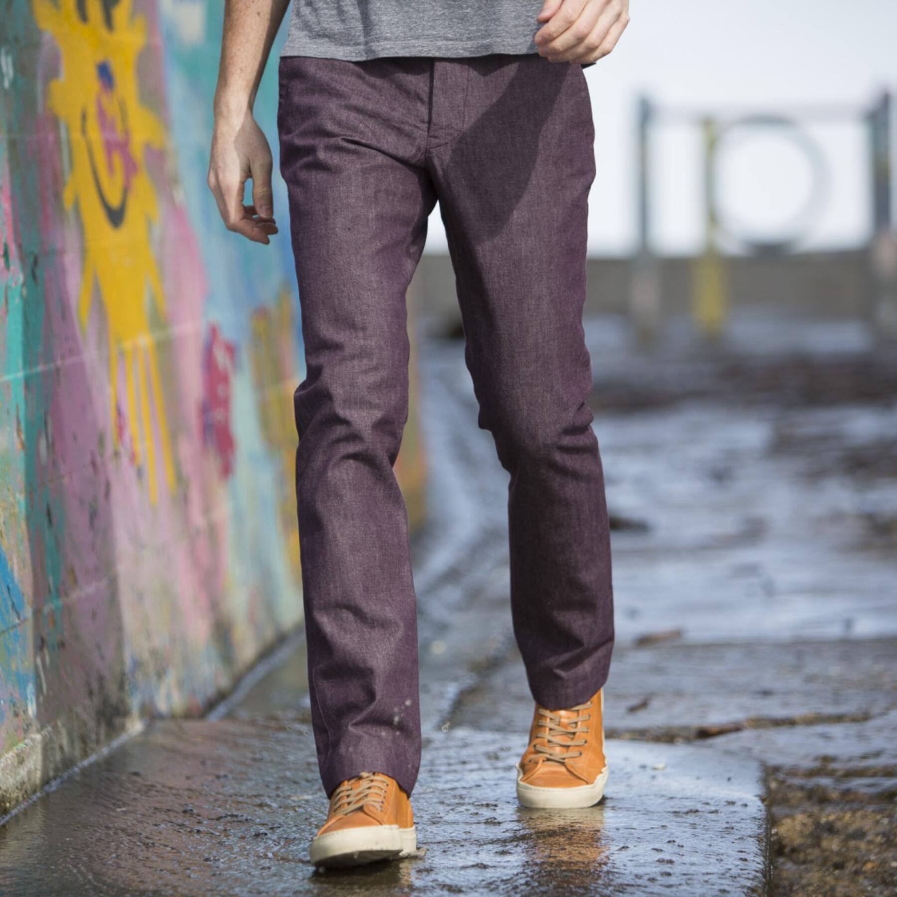 gustin #118 purple chambray chino