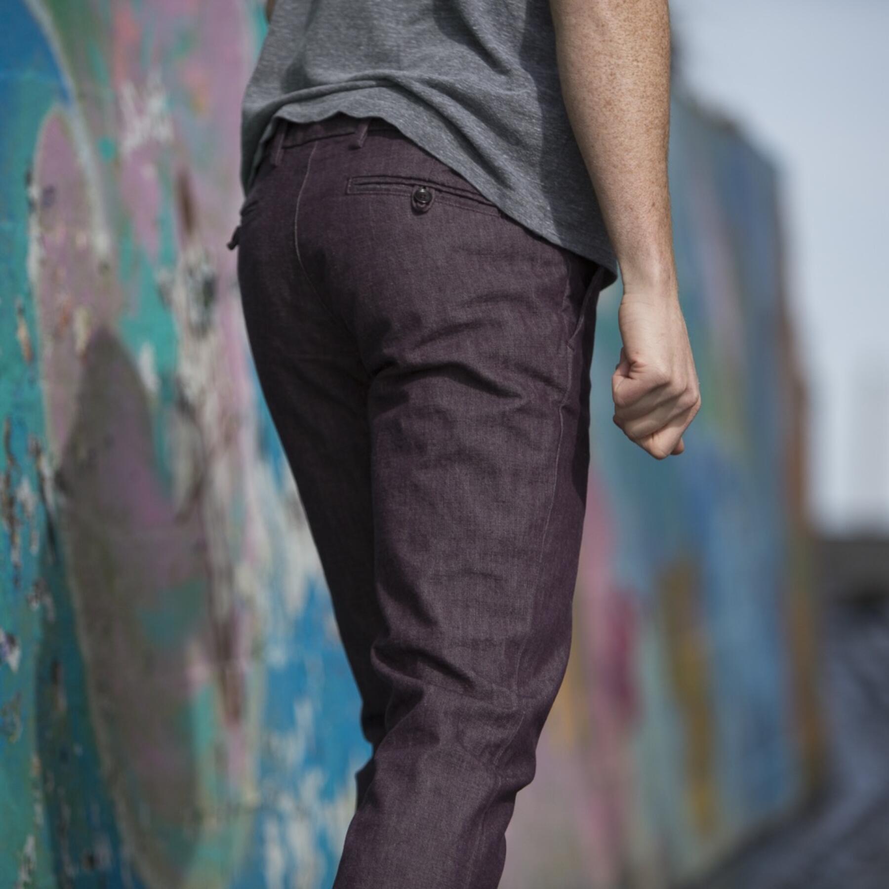 gustin #118 purple chambray chino