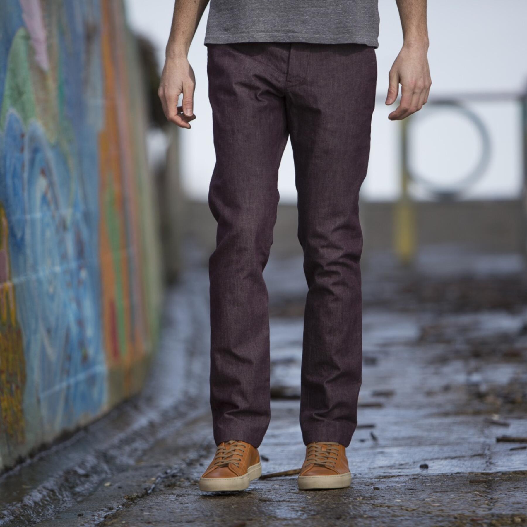 gustin #118 purple chambray chino