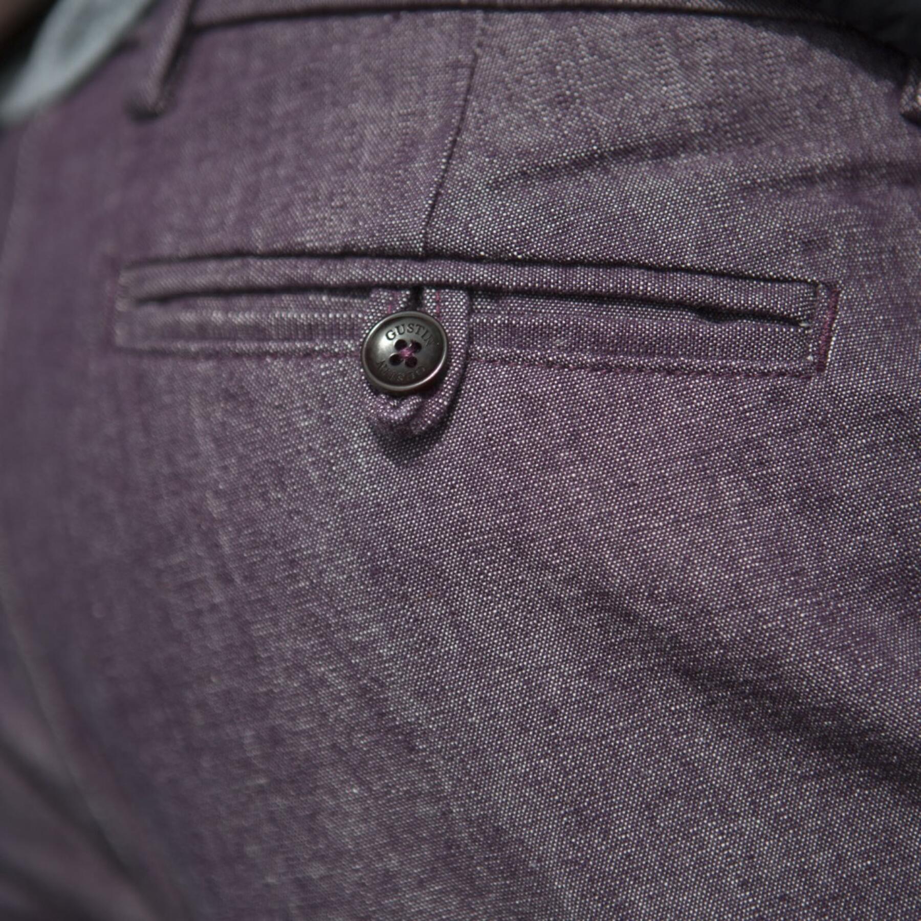 gustin #118 purple chambray chino