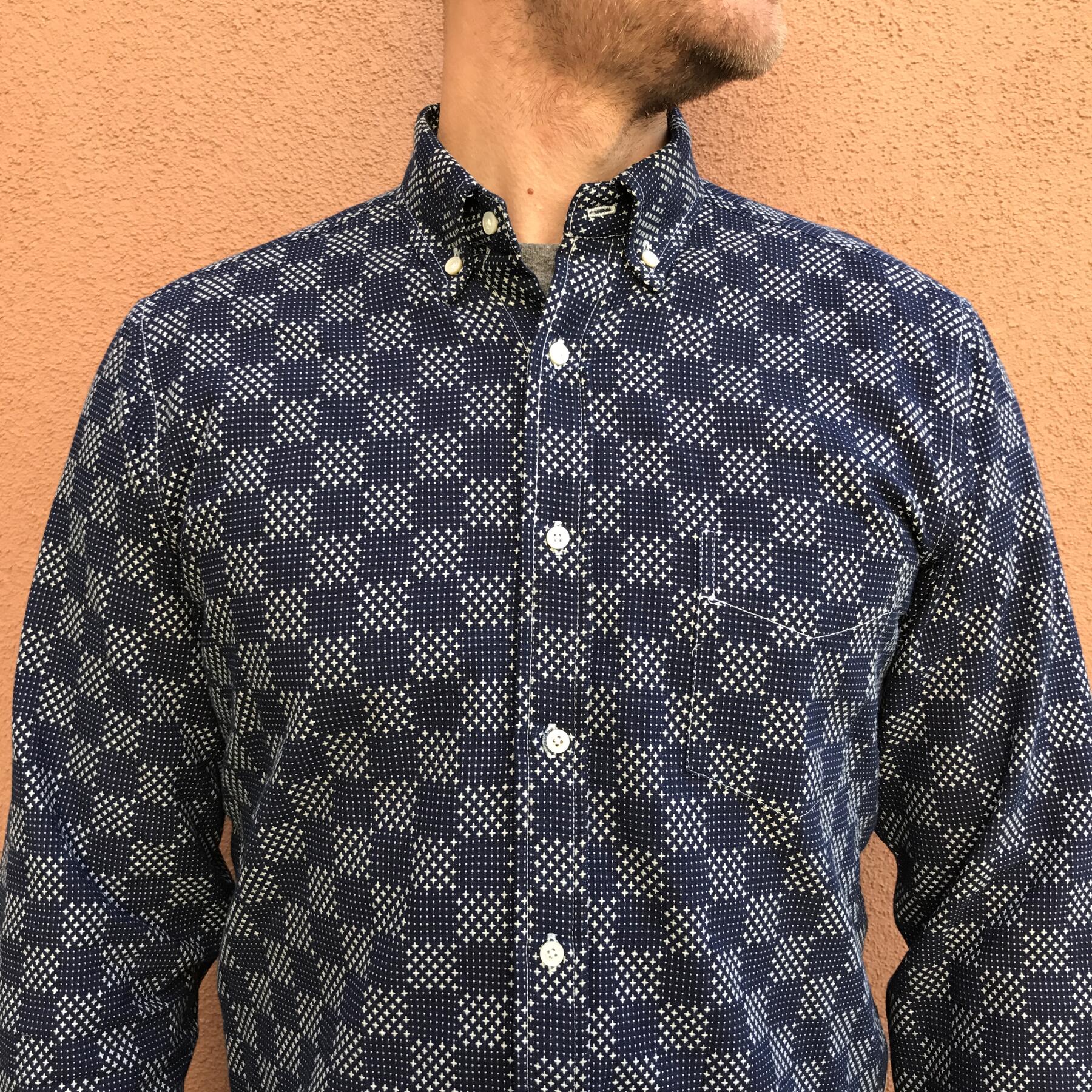 gustin #472 indigo white star jacquard