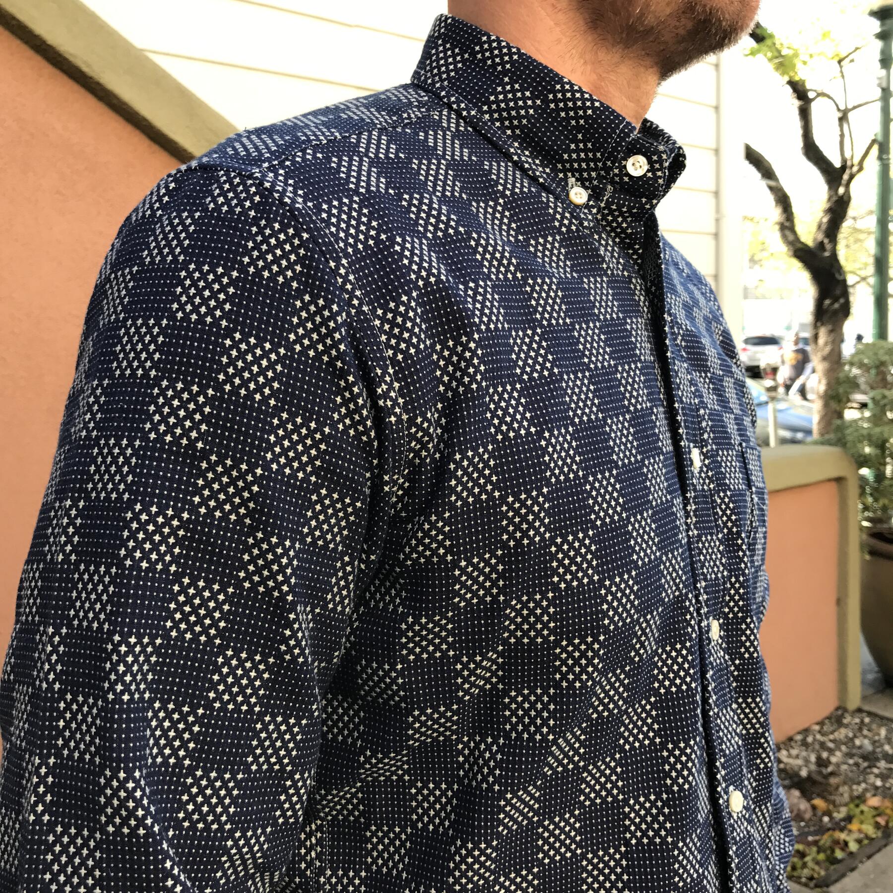 gustin #472 indigo white star jacquard