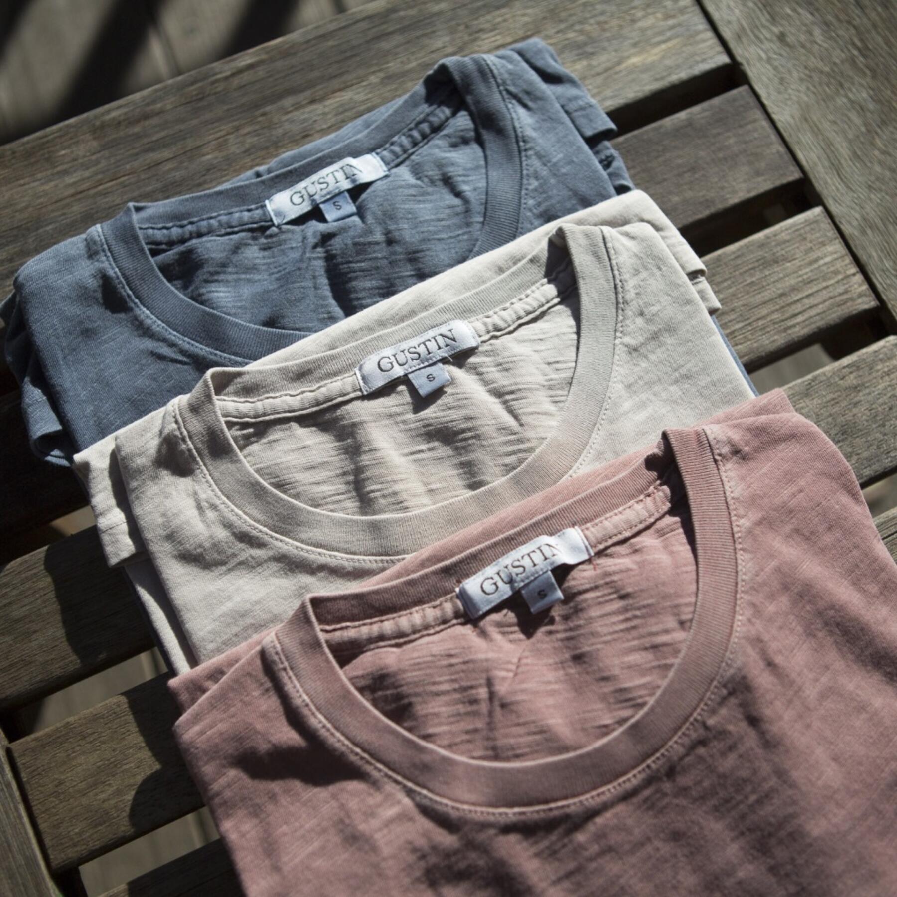 gustin slub pocket t-shirt 3 pack (ocean, oatmeal, red)