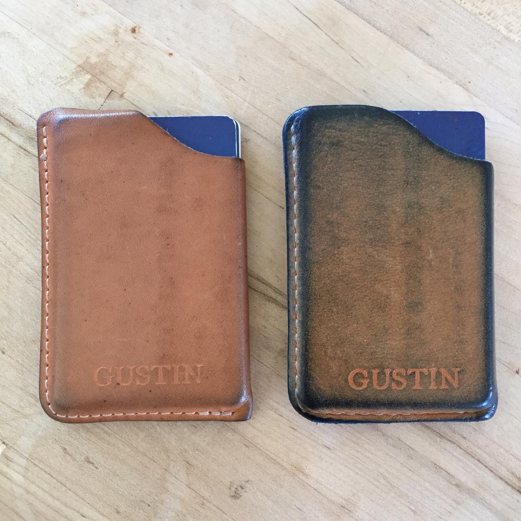 gustin corner wallet - horween natural