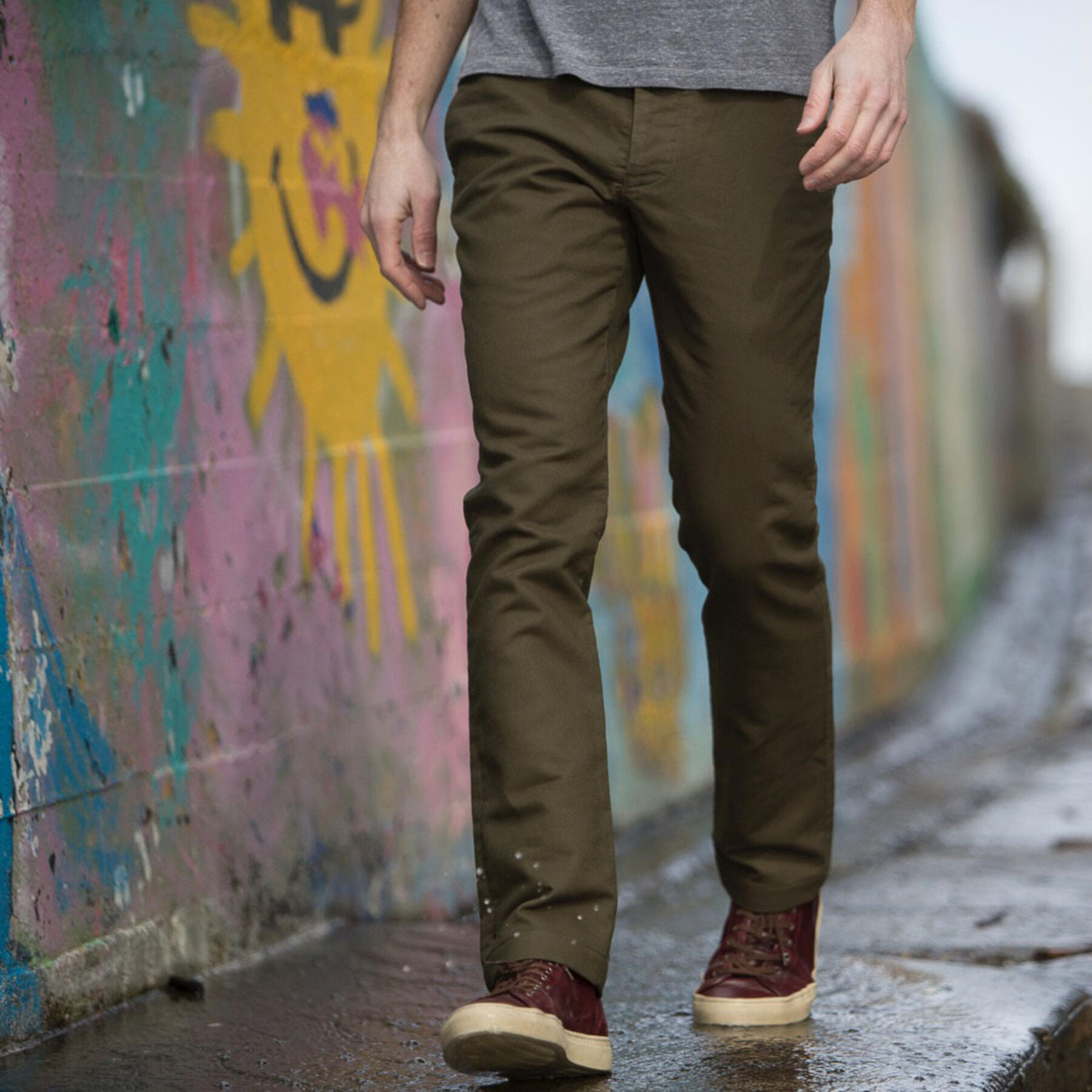 gustin #120 olive moleskin chino
