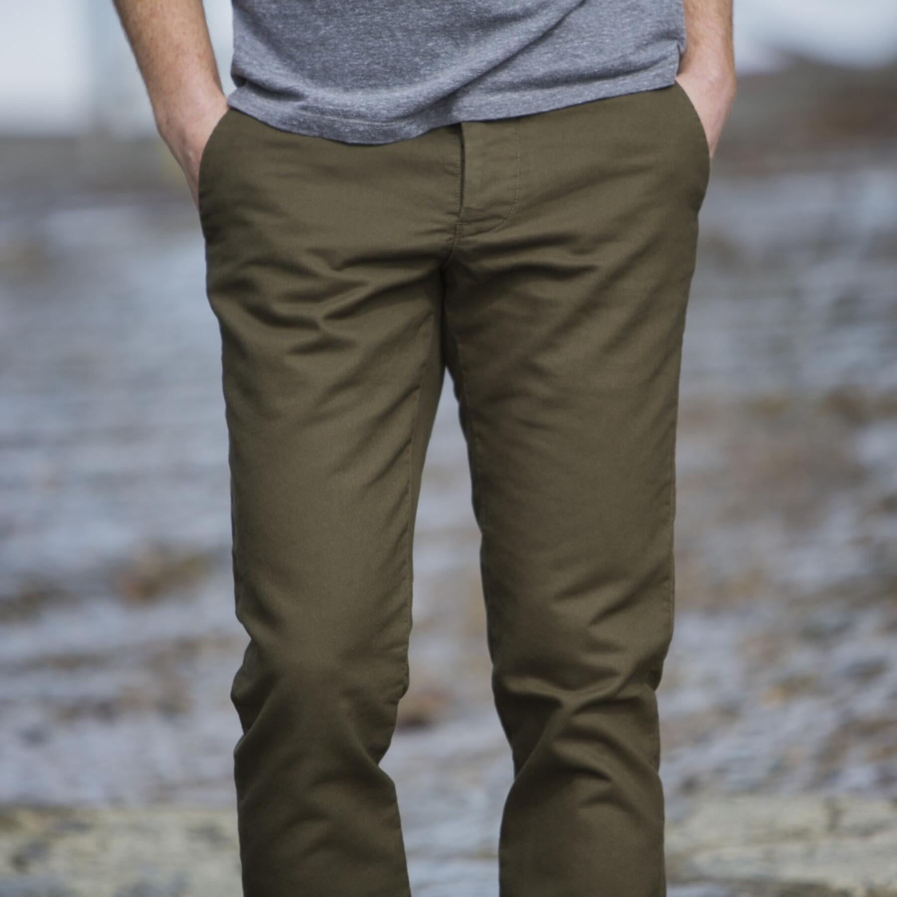 gustin #120 olive moleskin chino