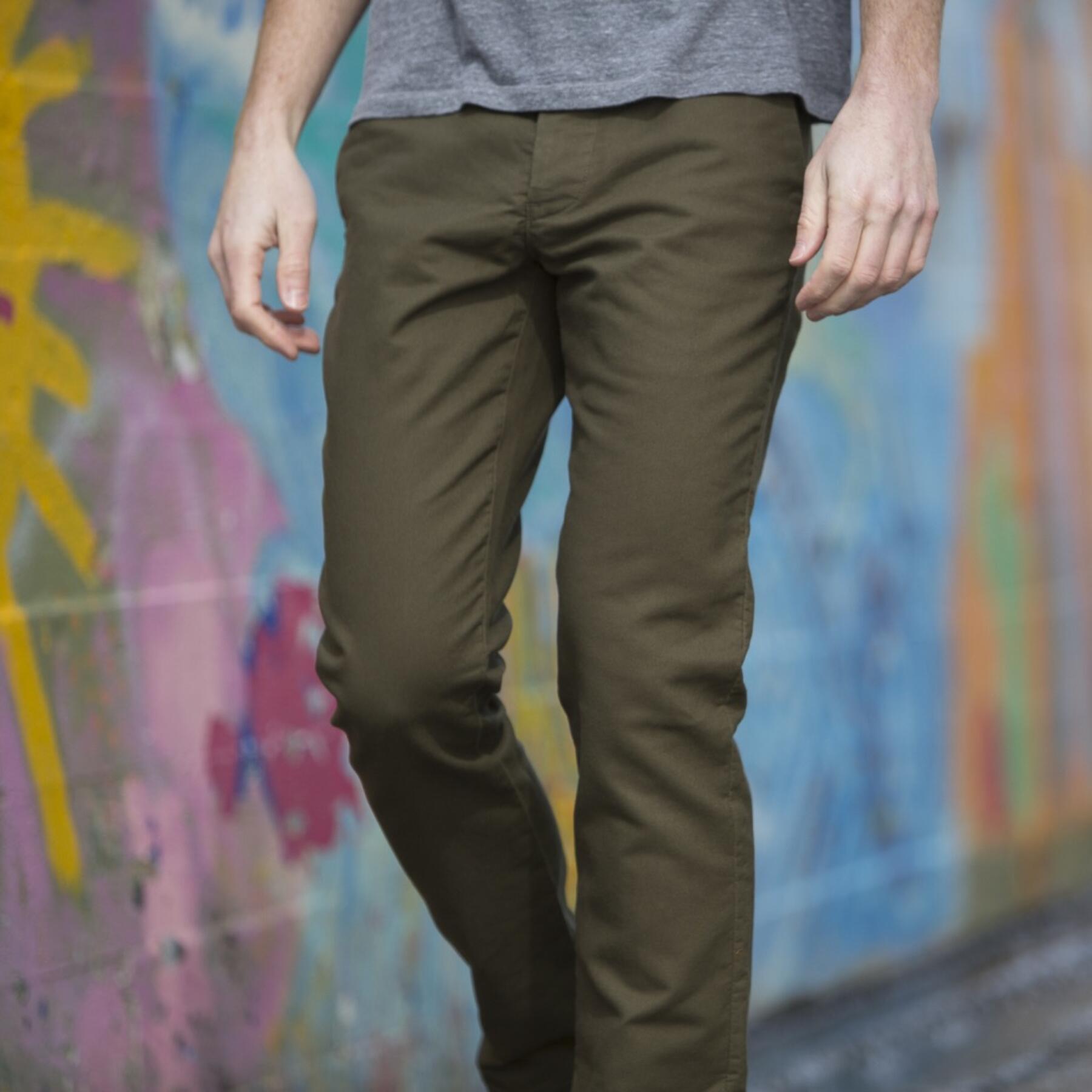 gustin #120 olive moleskin chino