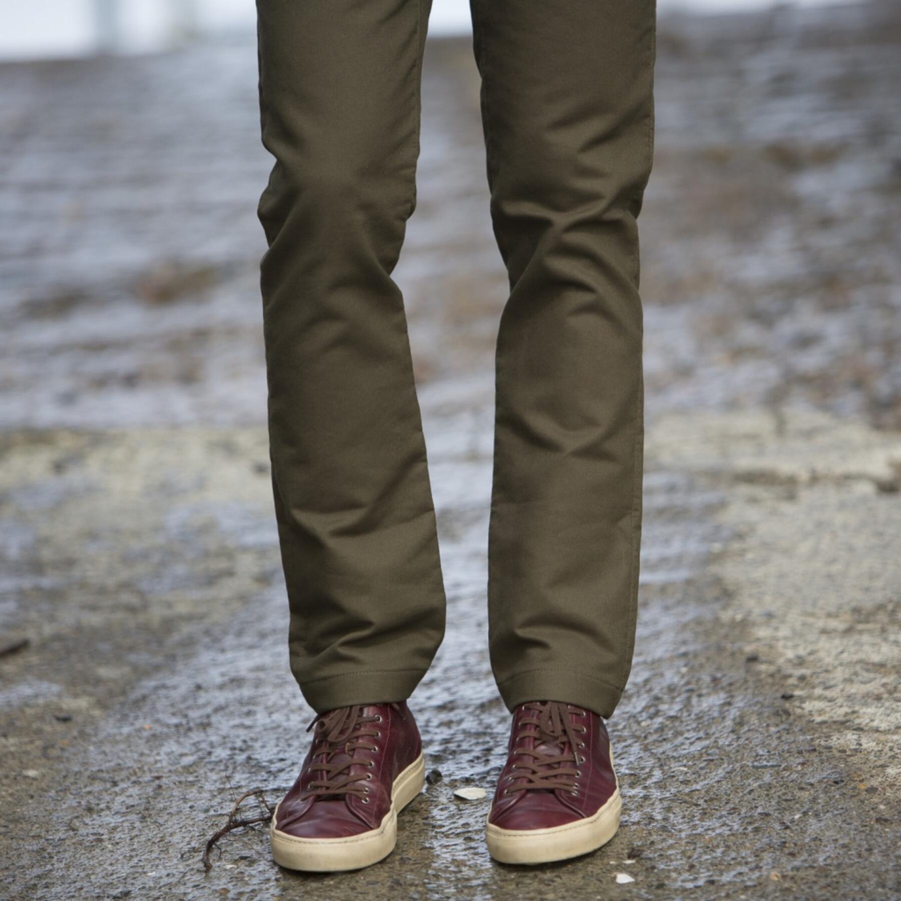 gustin #120 olive moleskin chino