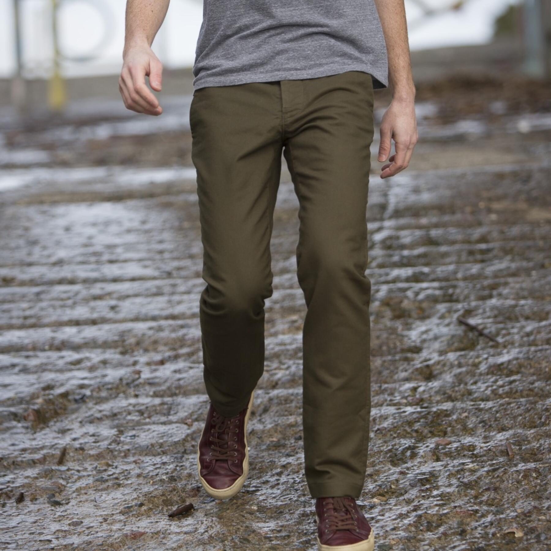 gustin #120 olive moleskin chino