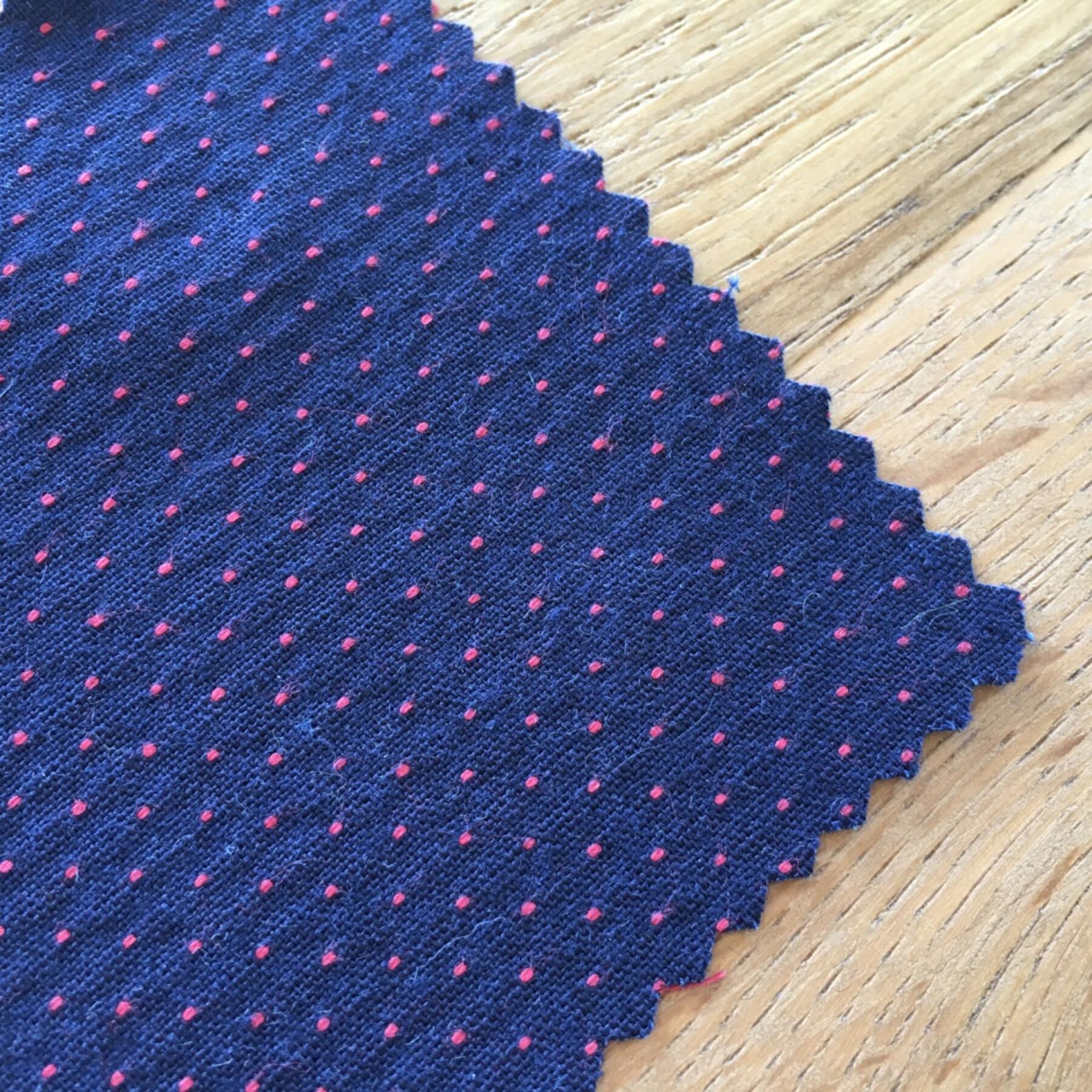 gustin #492 indigo red dot jacquard