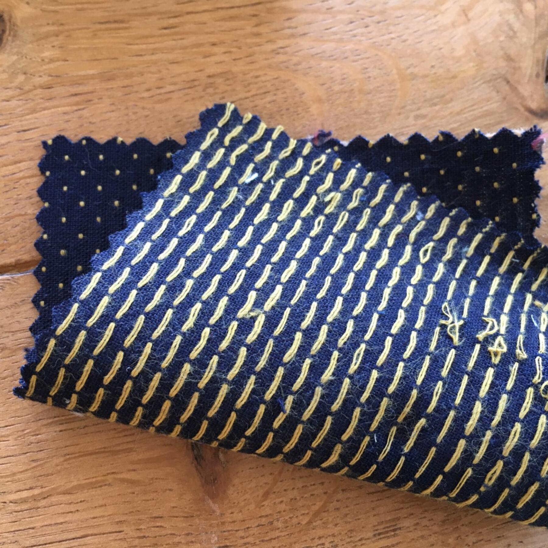 gustin #493 indigo yellow dot jacquard