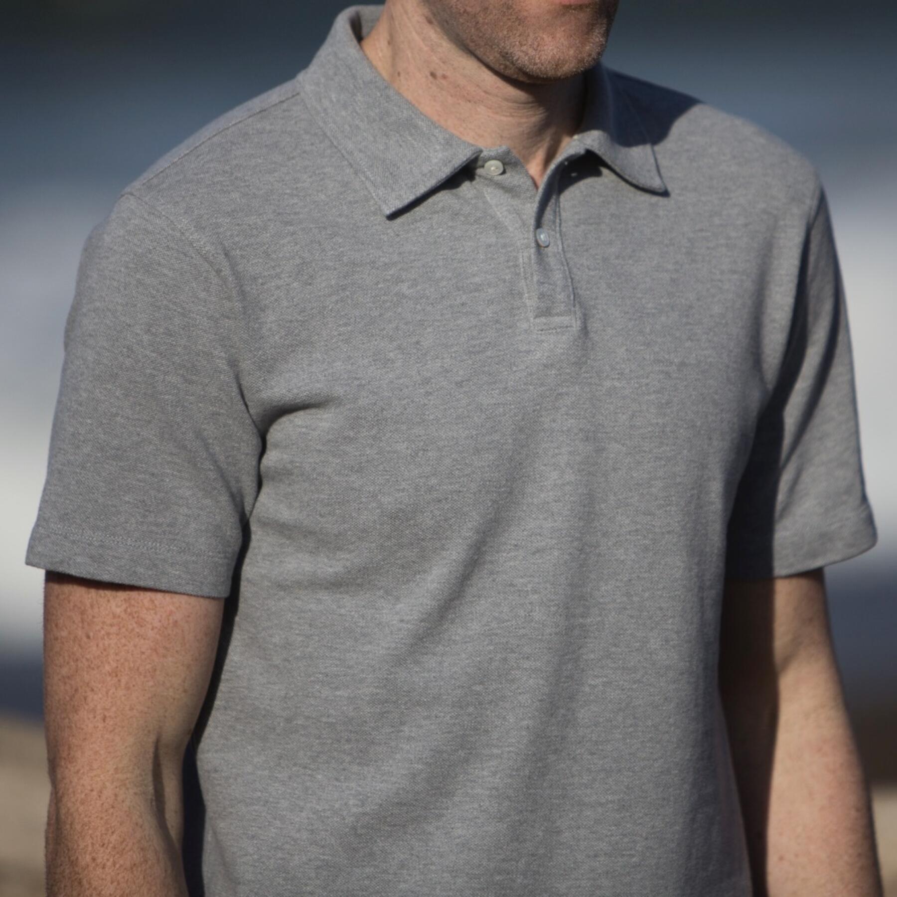 gustin japan pique polo heather grey