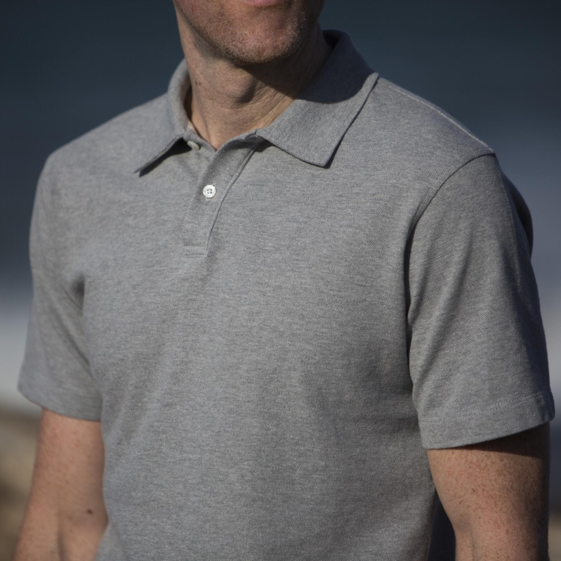 gustin japan pique polo heather grey