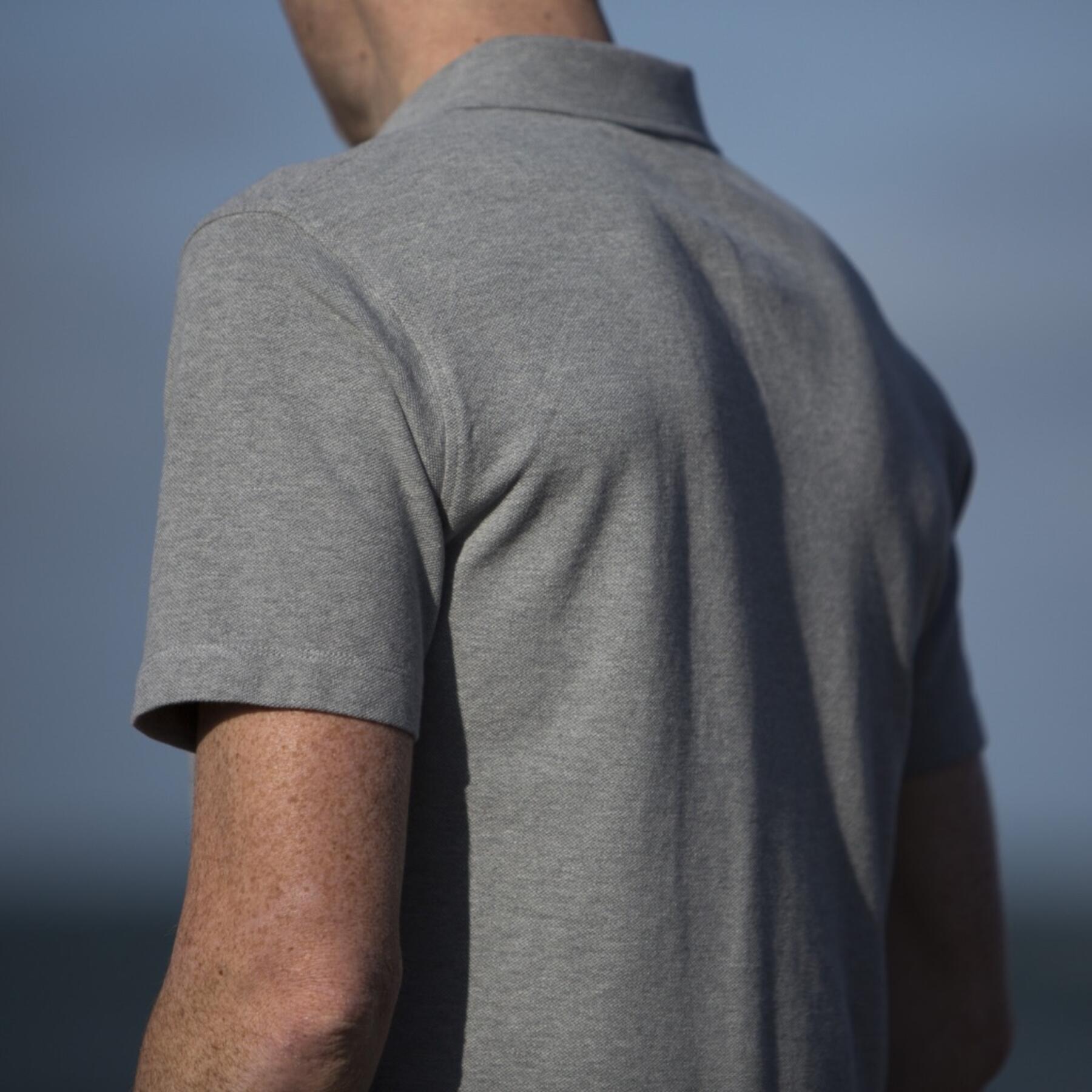 gustin japan pique polo heather grey