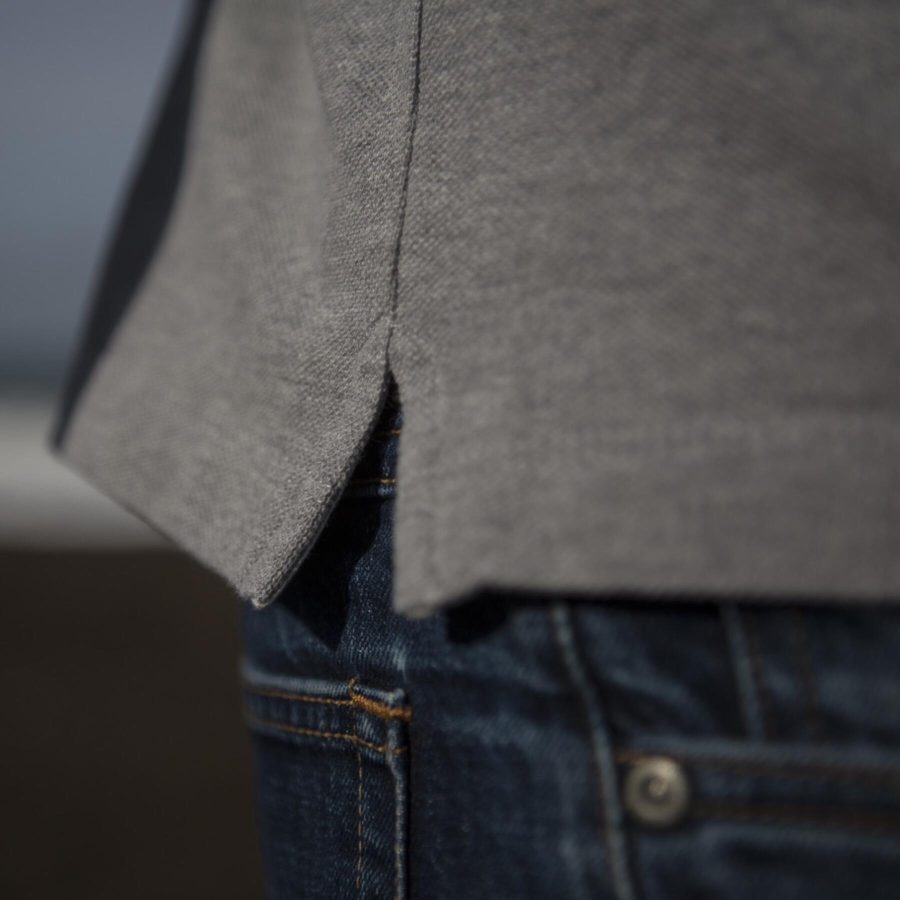 gustin japan pique polo heather grey