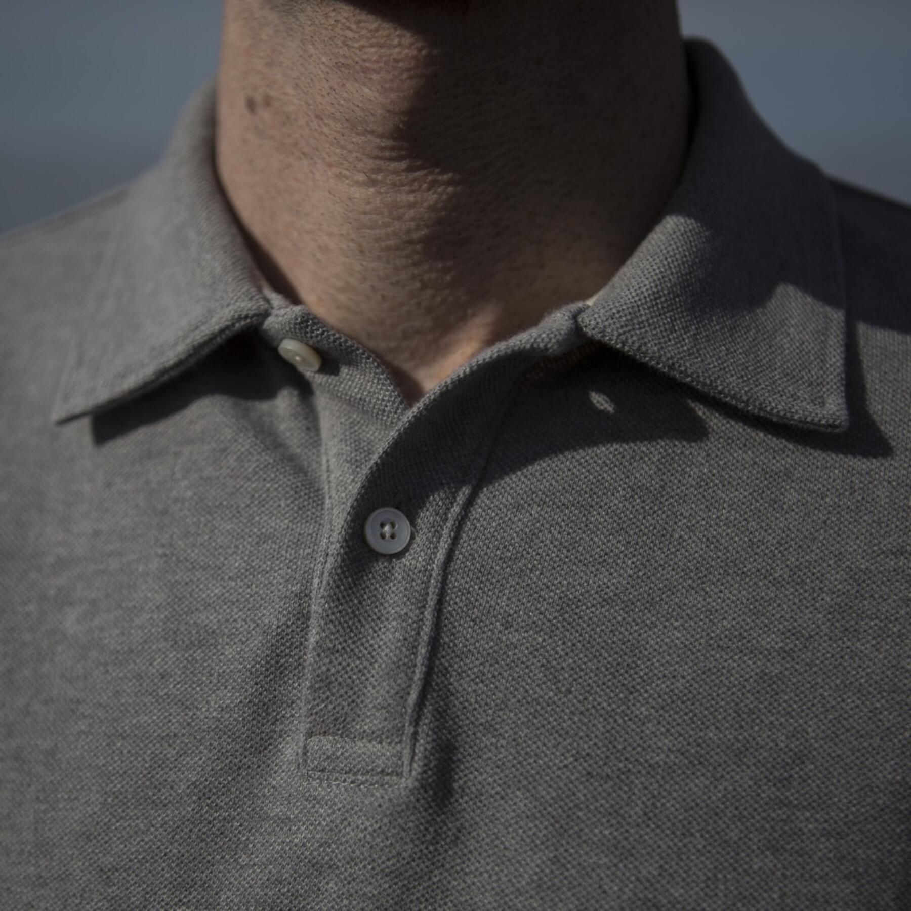 gustin japan pique polo heather grey