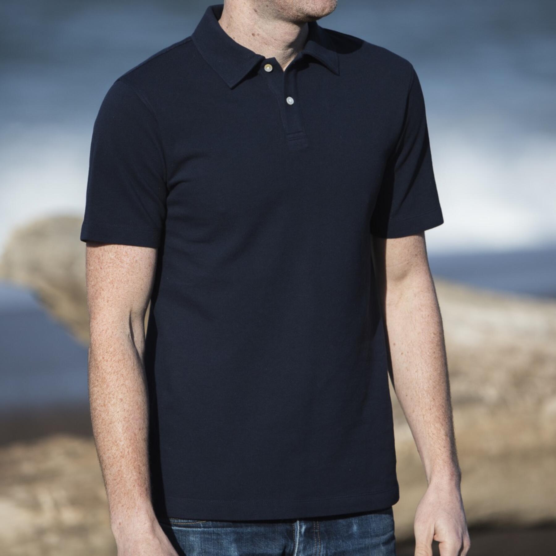 gustin japan pique polo - navy