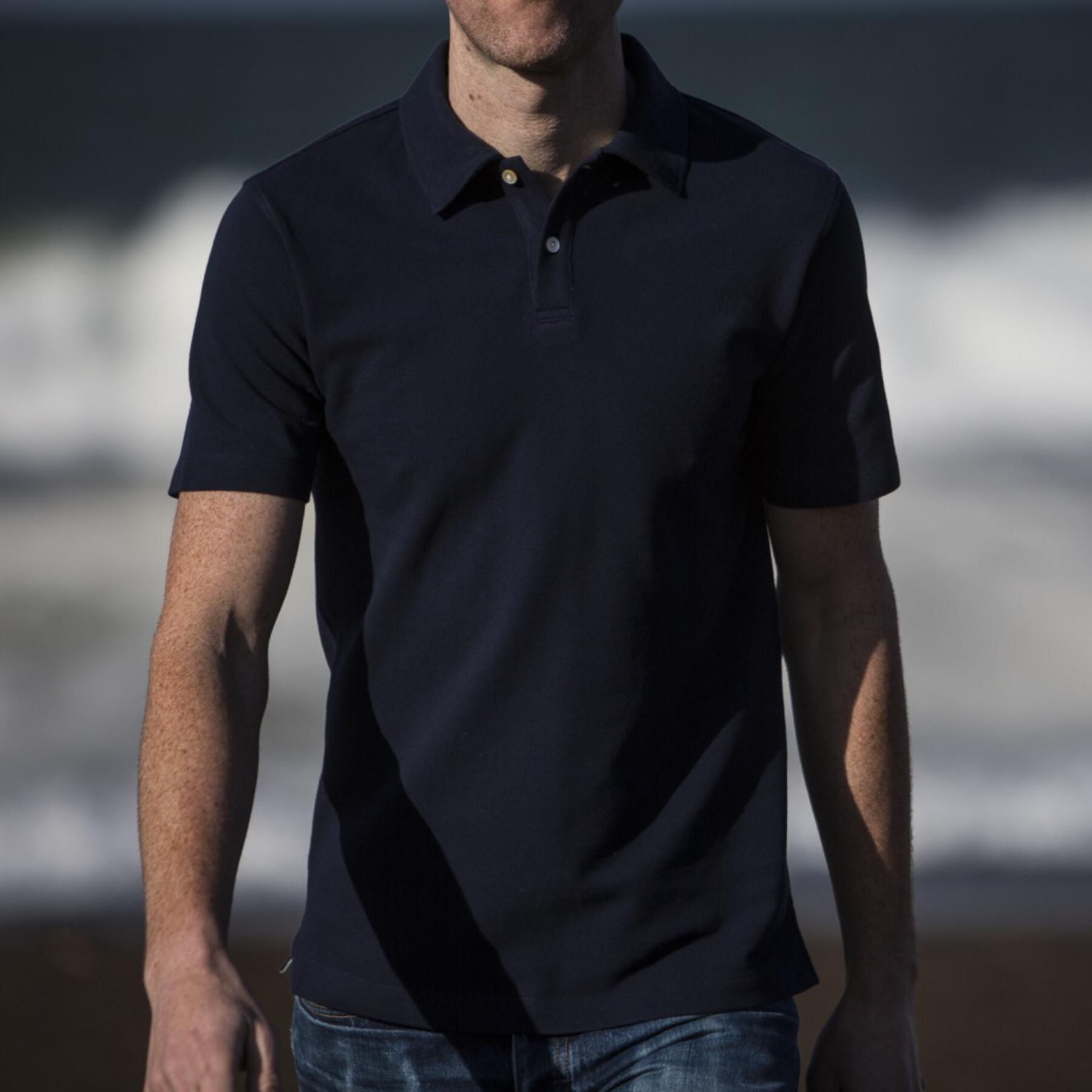 gustin japan pique polo - navy