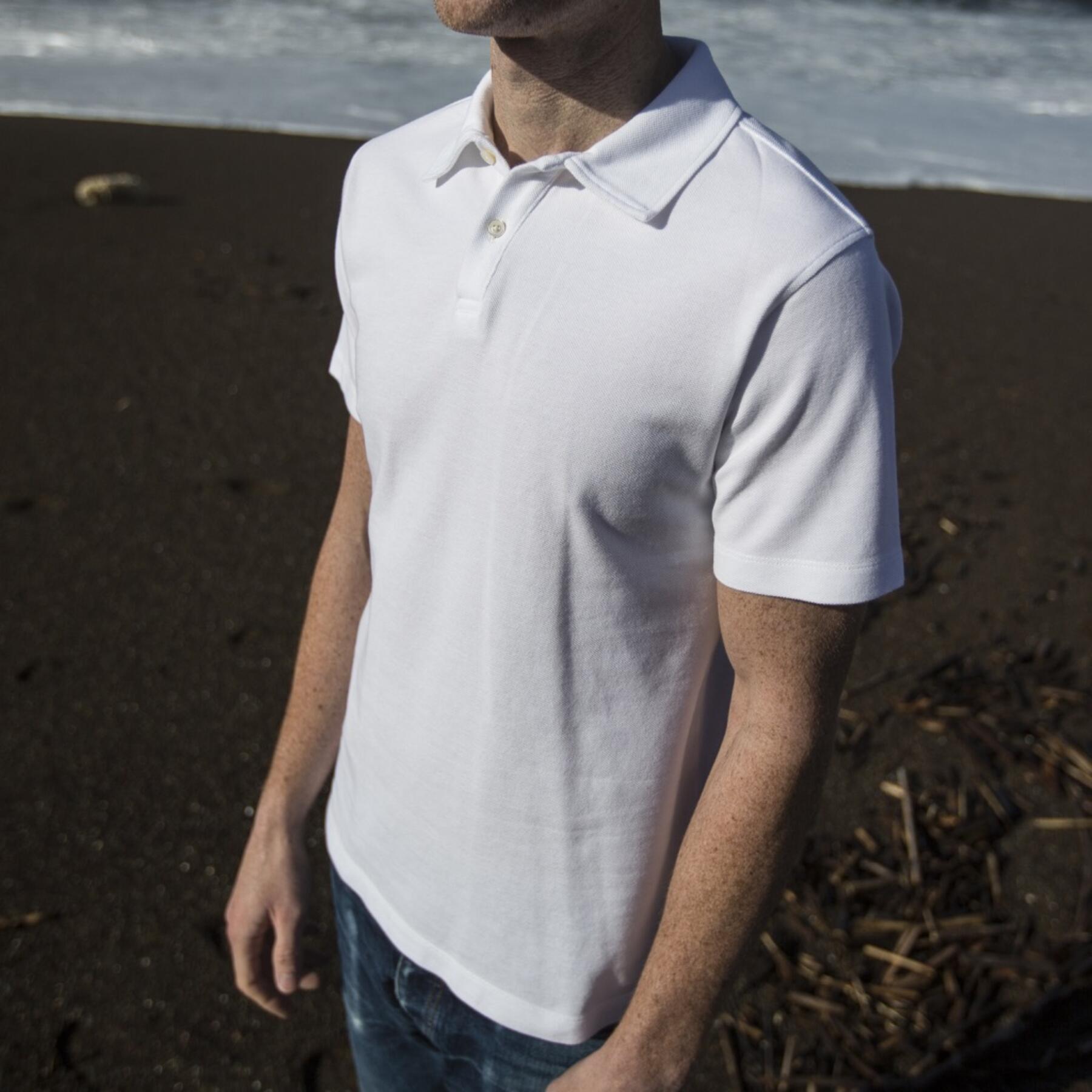 gustin japan pique polo - white