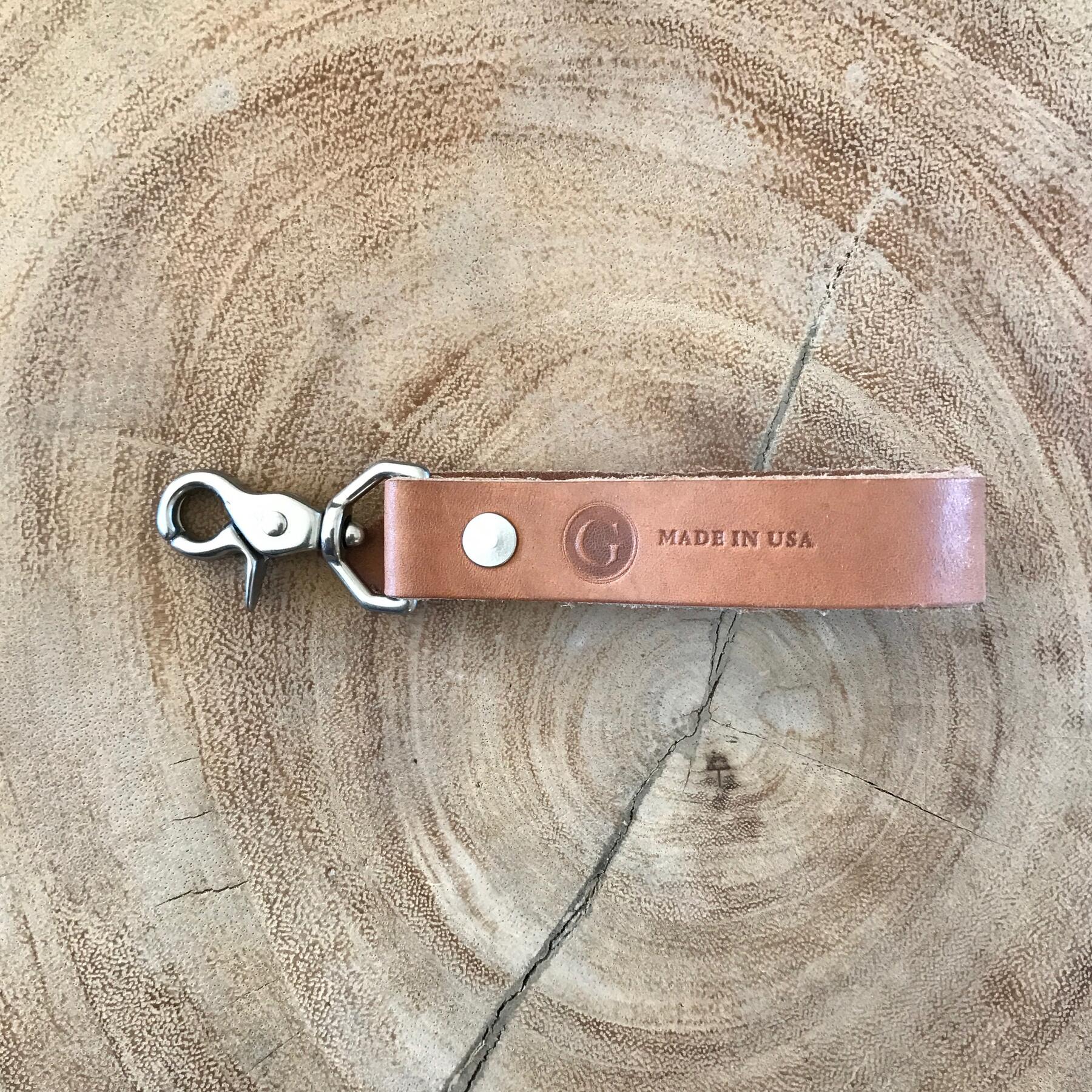 gustin trigger snap keychain - horween natural