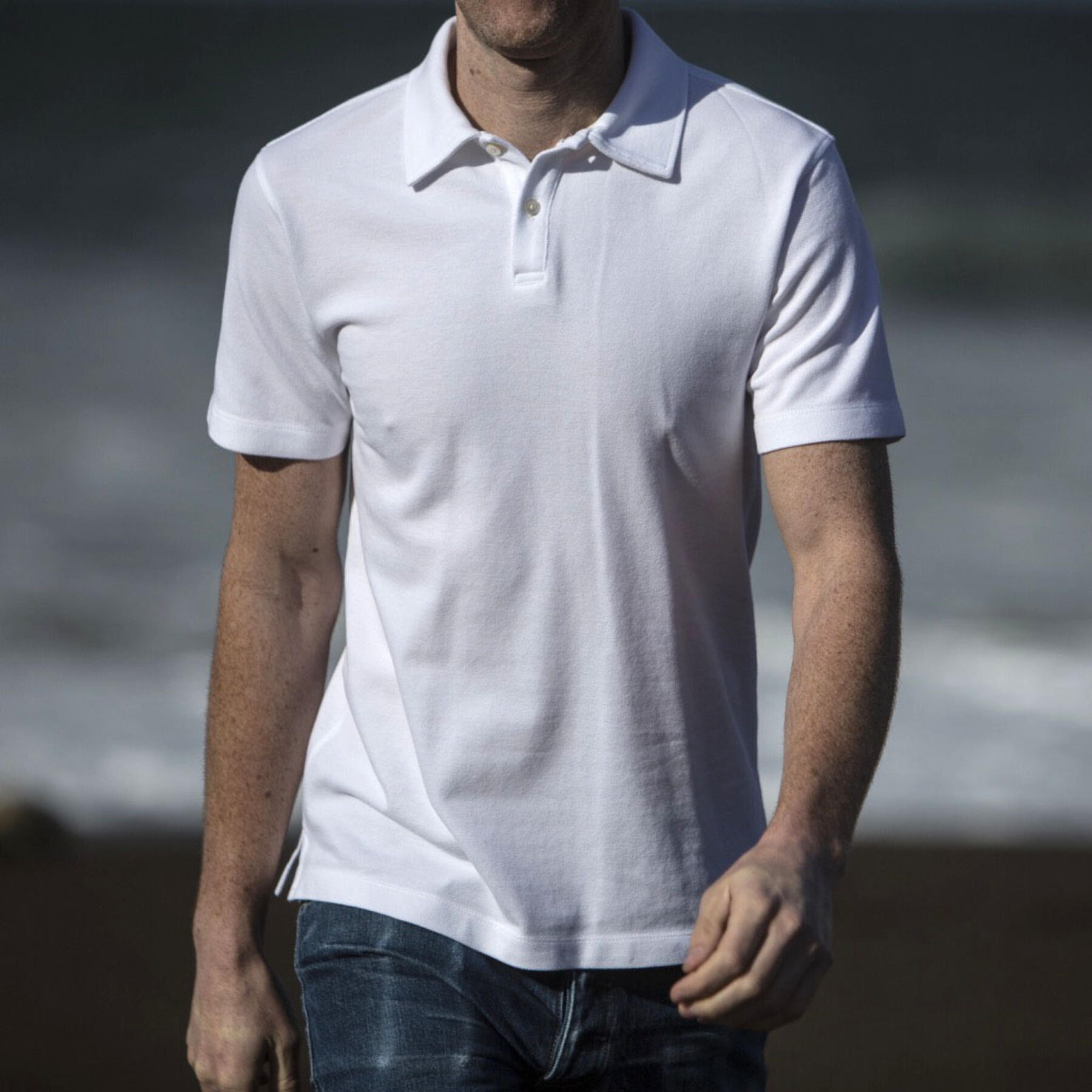 gustin japan pique polo - white