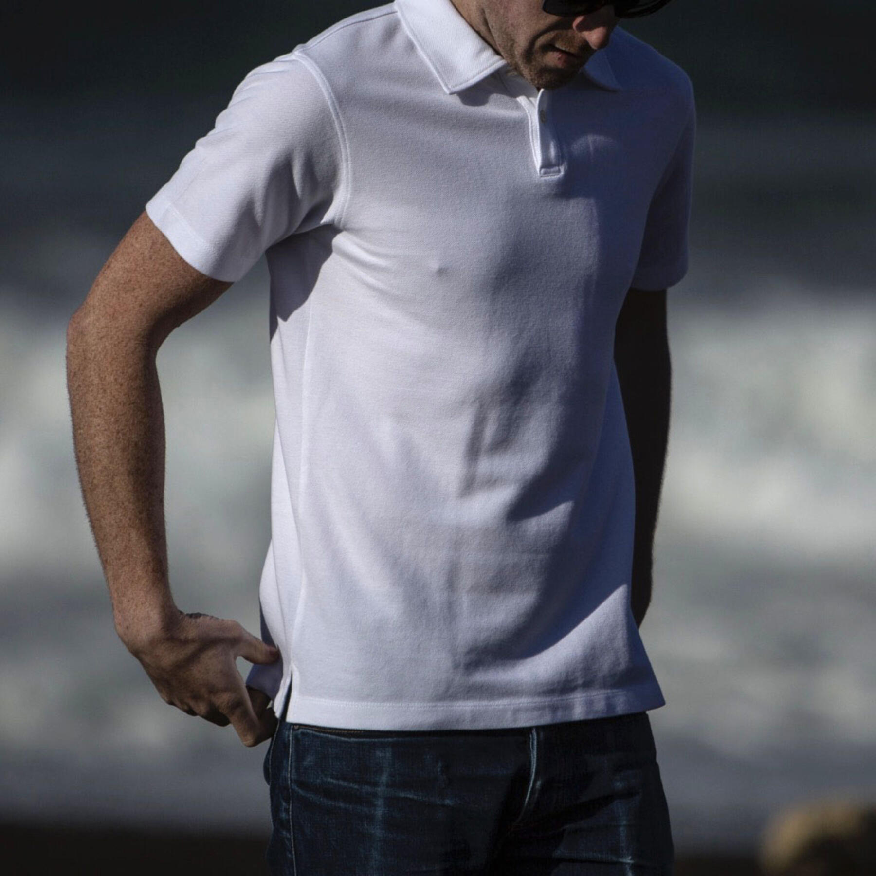 gustin japan pique polo - white