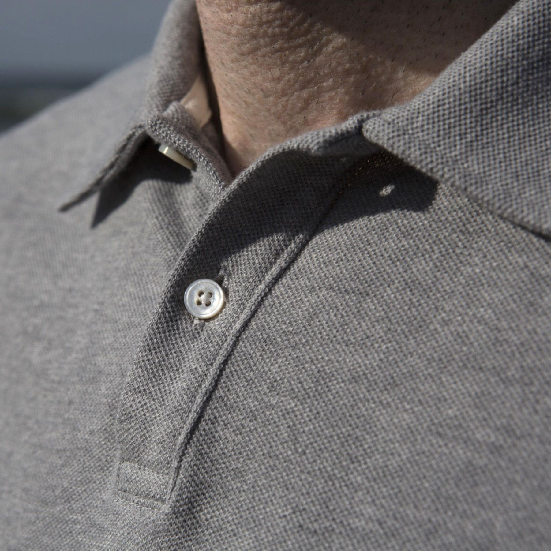 gustin japan pique polo heather grey