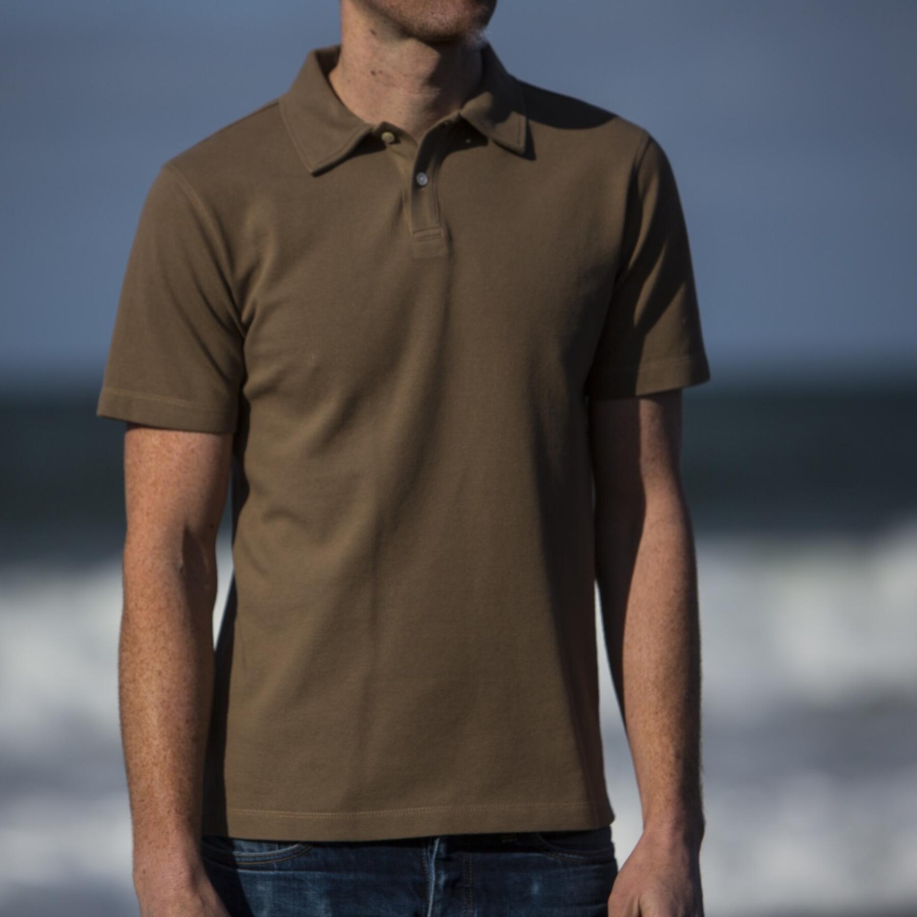 gustin japan pique polo brown