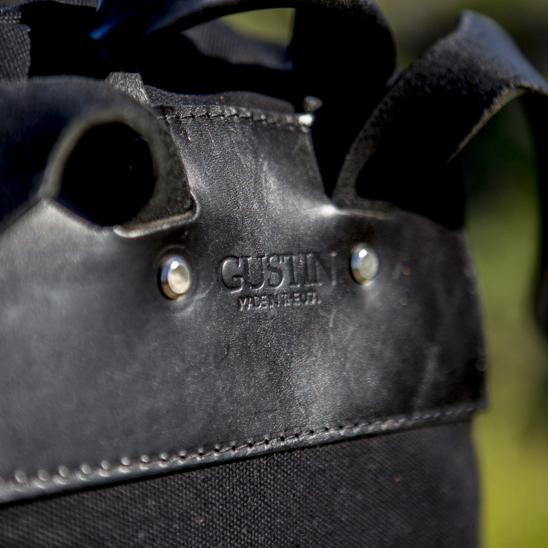 gustin waxed canvas backpack - black