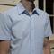 gustin #501 short sleeve sky blue gingham seersucker