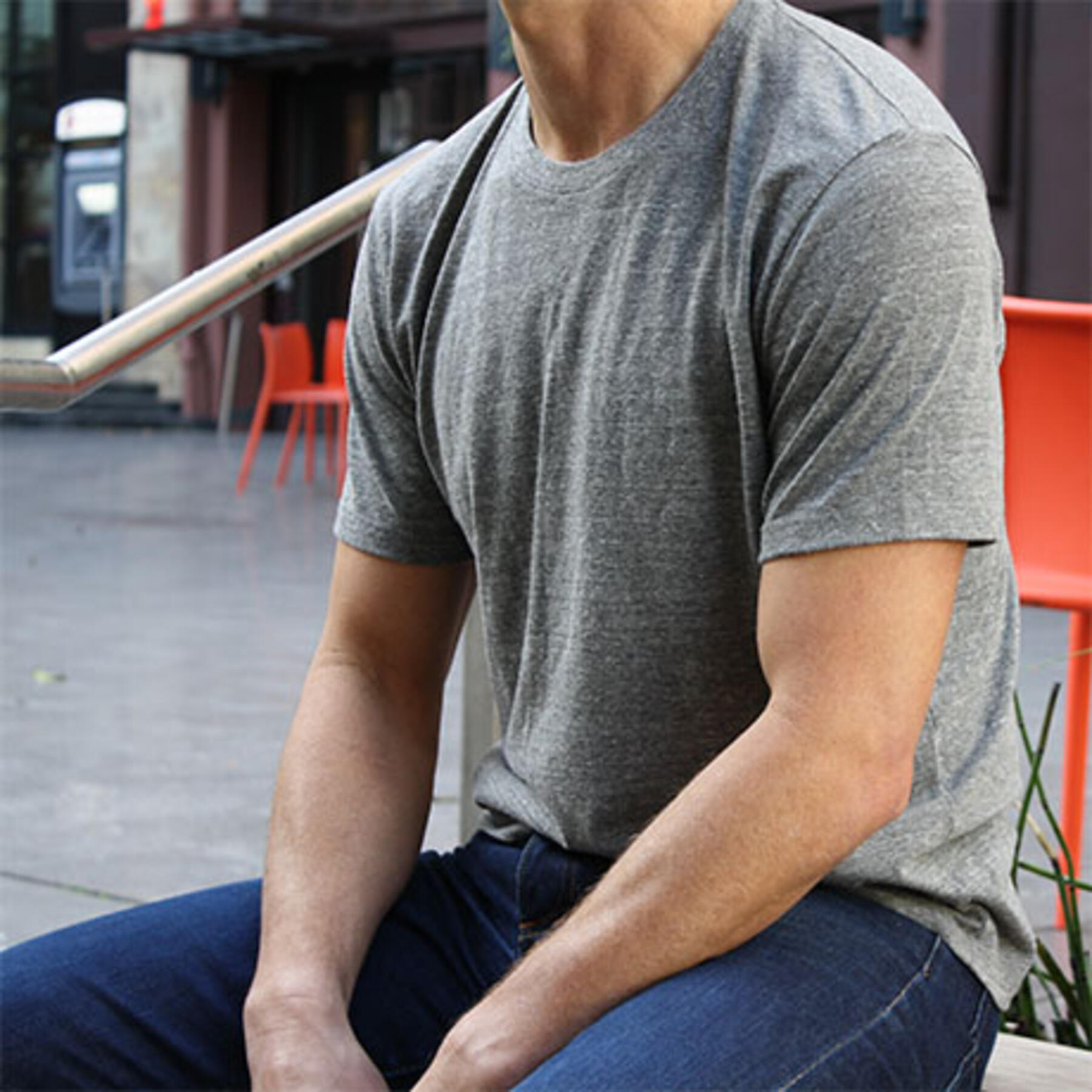 gustin usa t-shirt heather grey