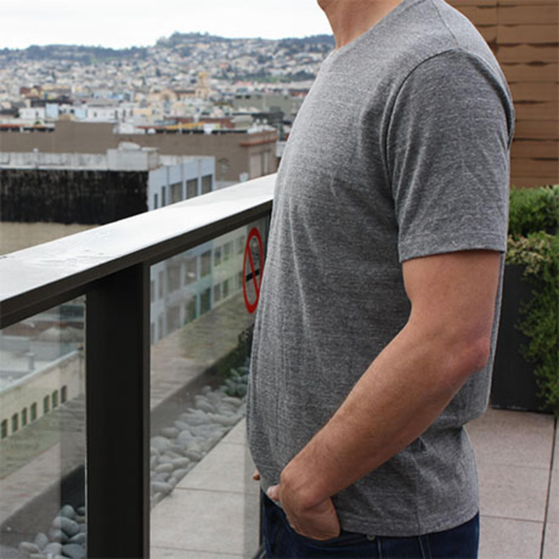 gustin usa t-shirt heather grey