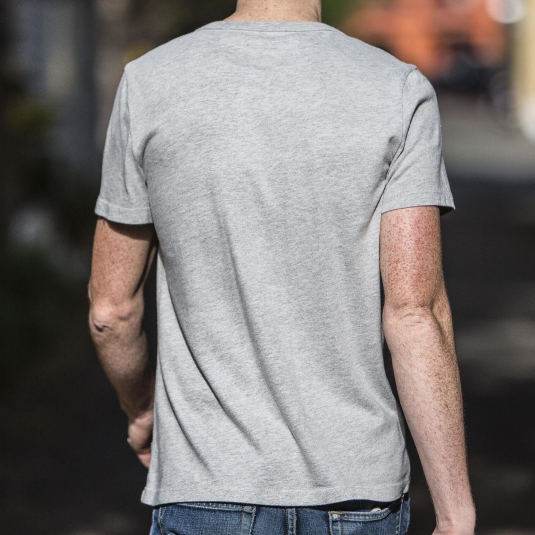 gustin short sleeve henley - heather grey
