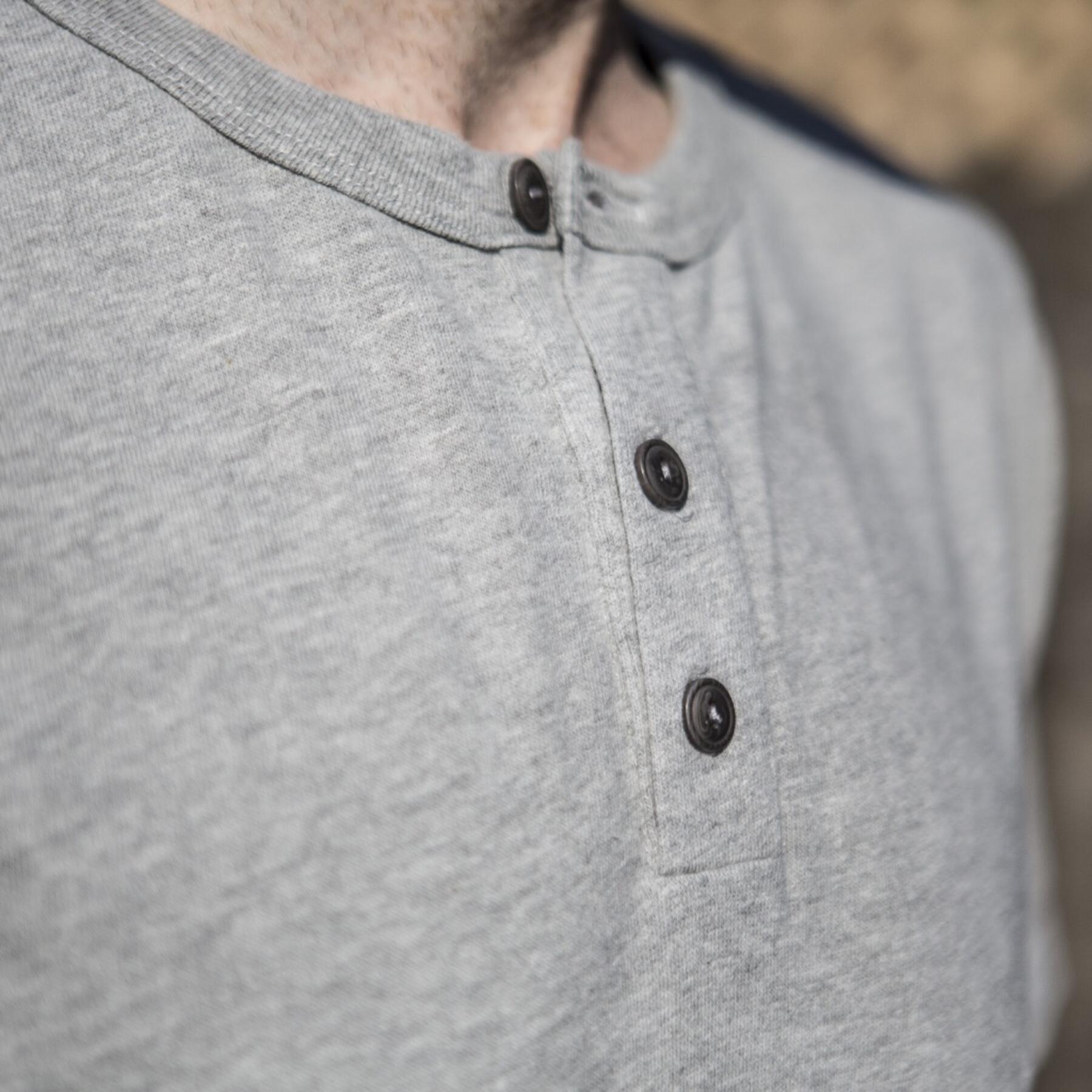 gustin short sleeve henley - heather grey