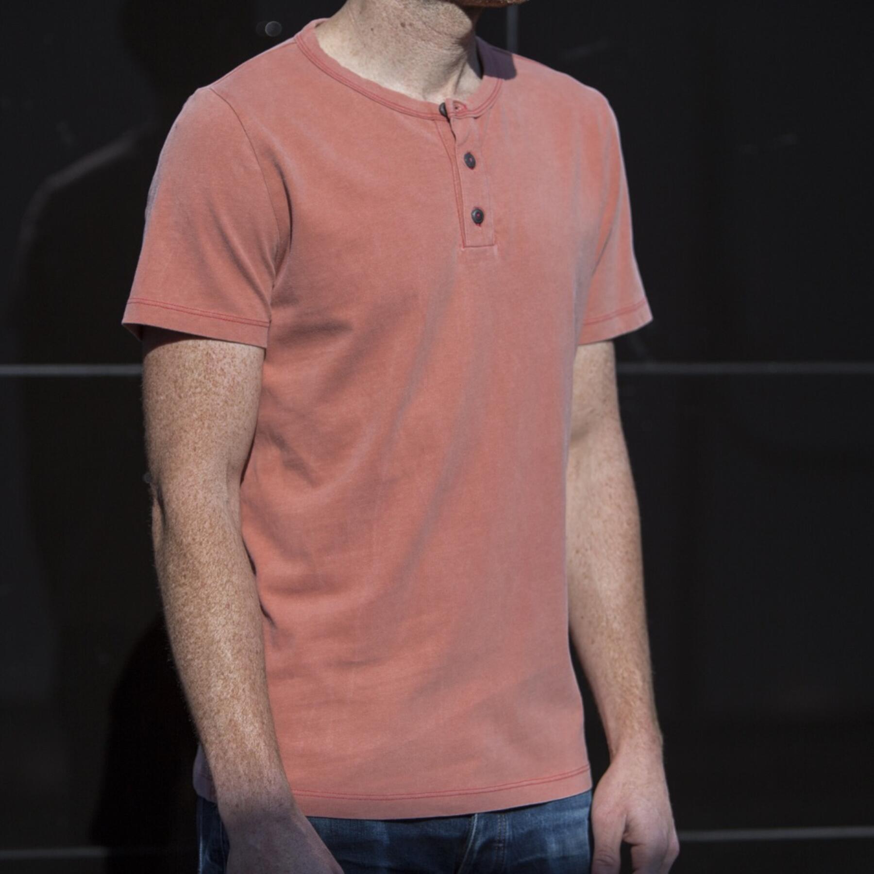 gustin short sleeve henley - faded orange