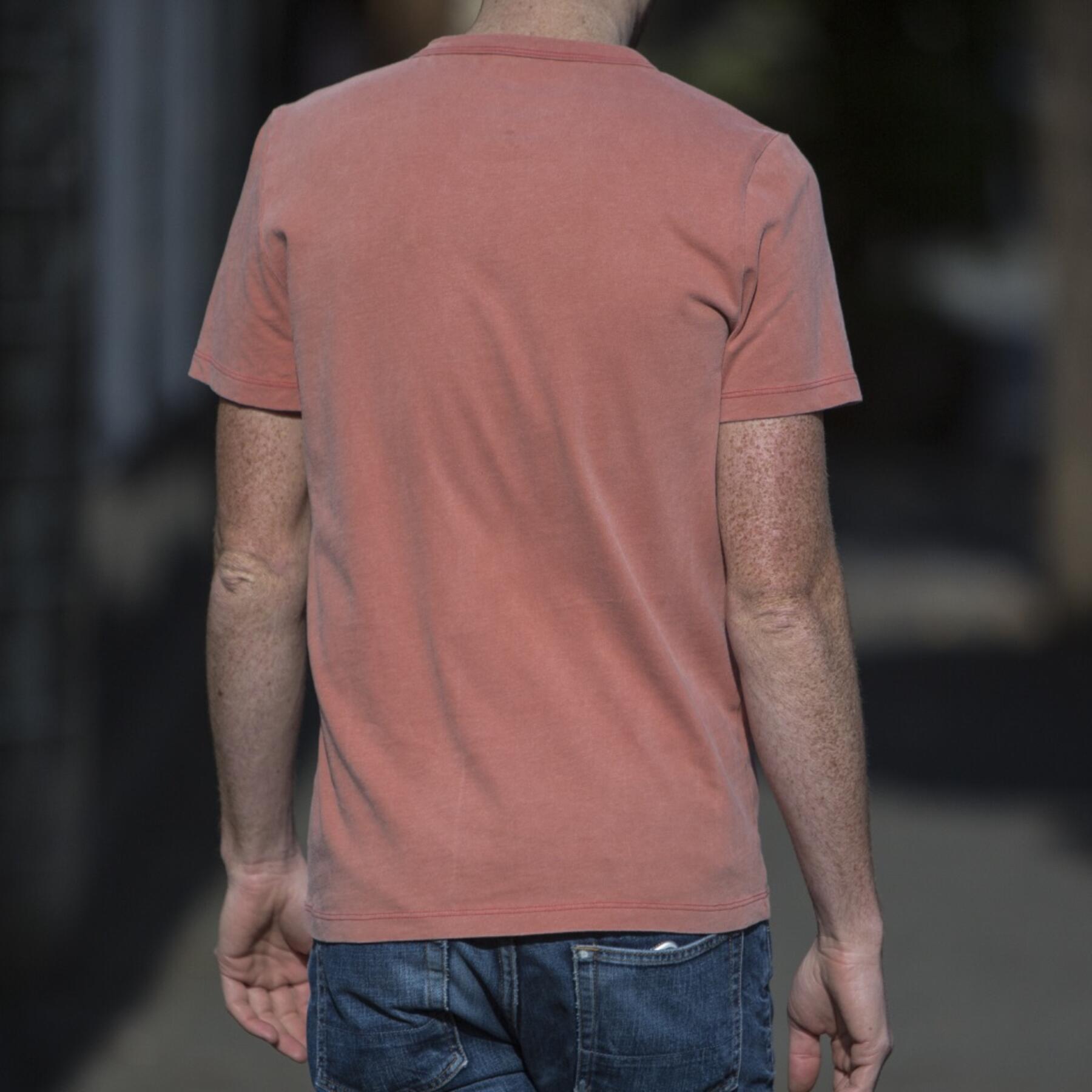 gustin short sleeve henley - faded orange