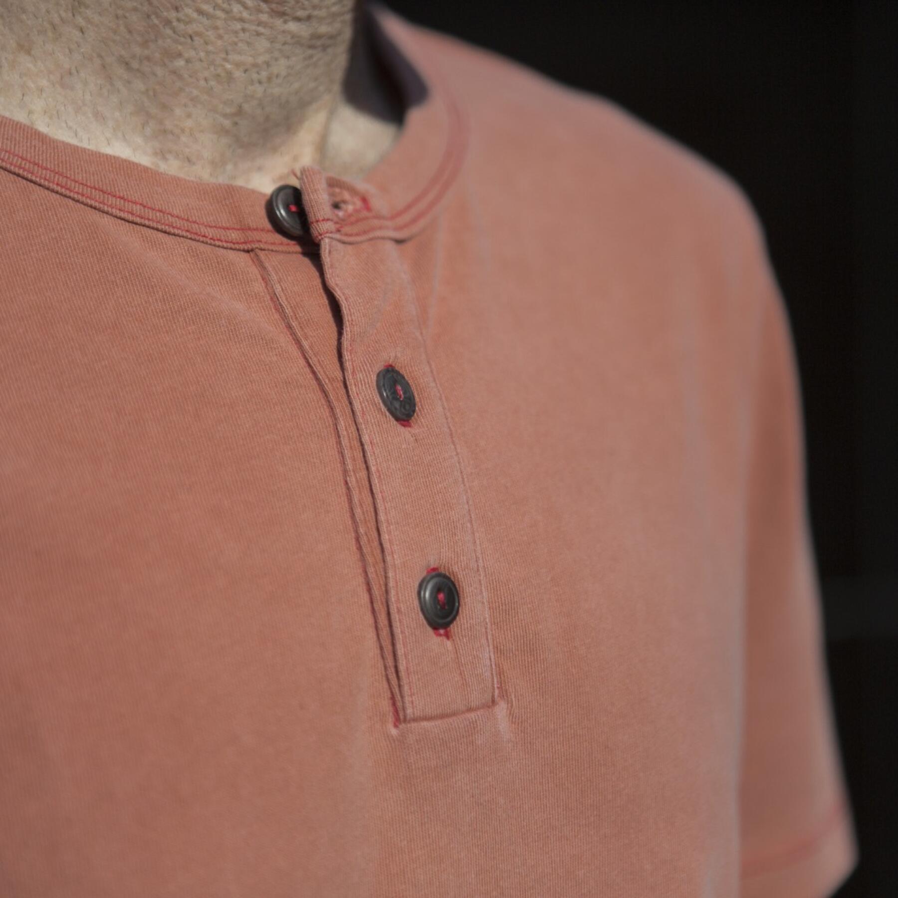 gustin short sleeve henley - faded orange