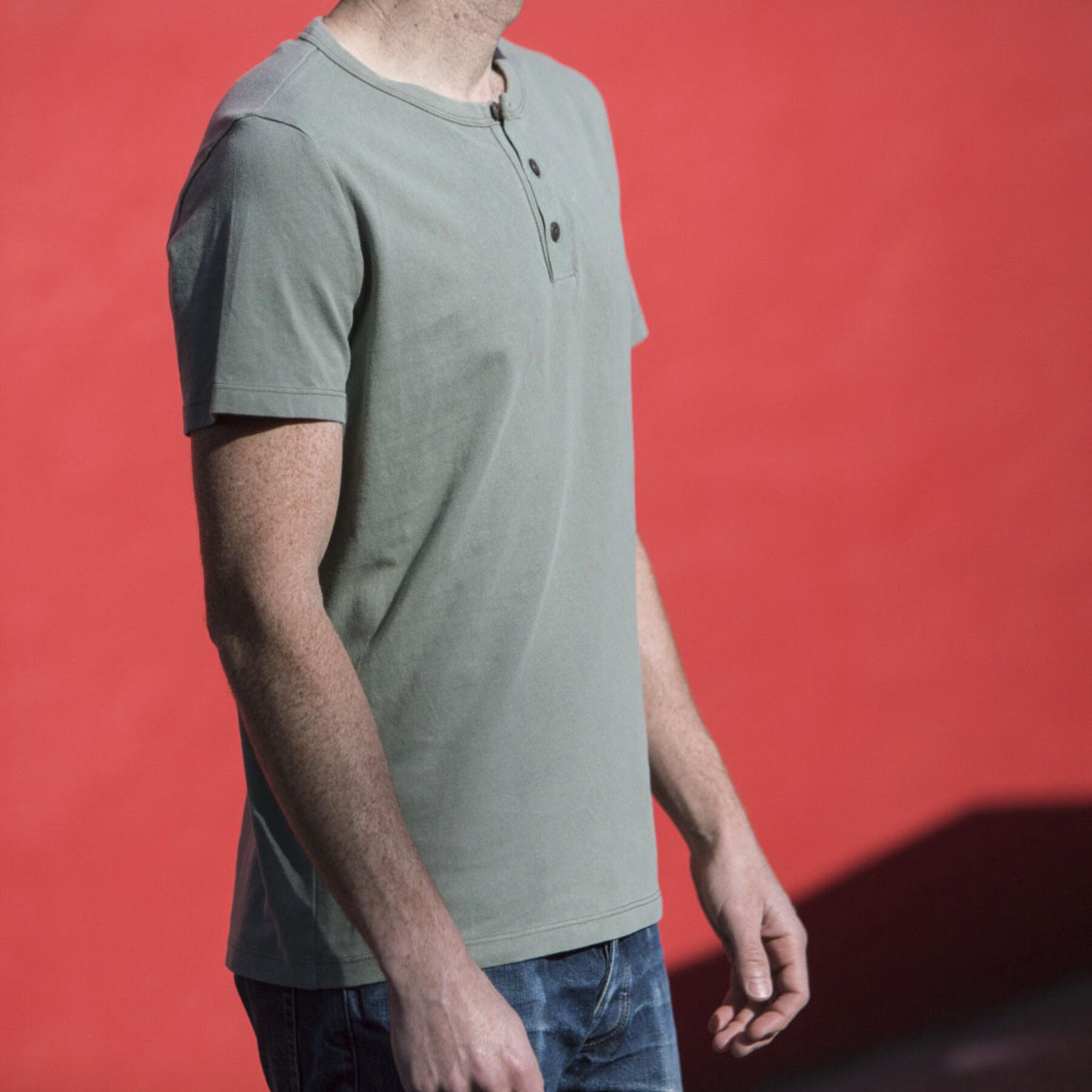 gustin short sleeve henley - faded teal